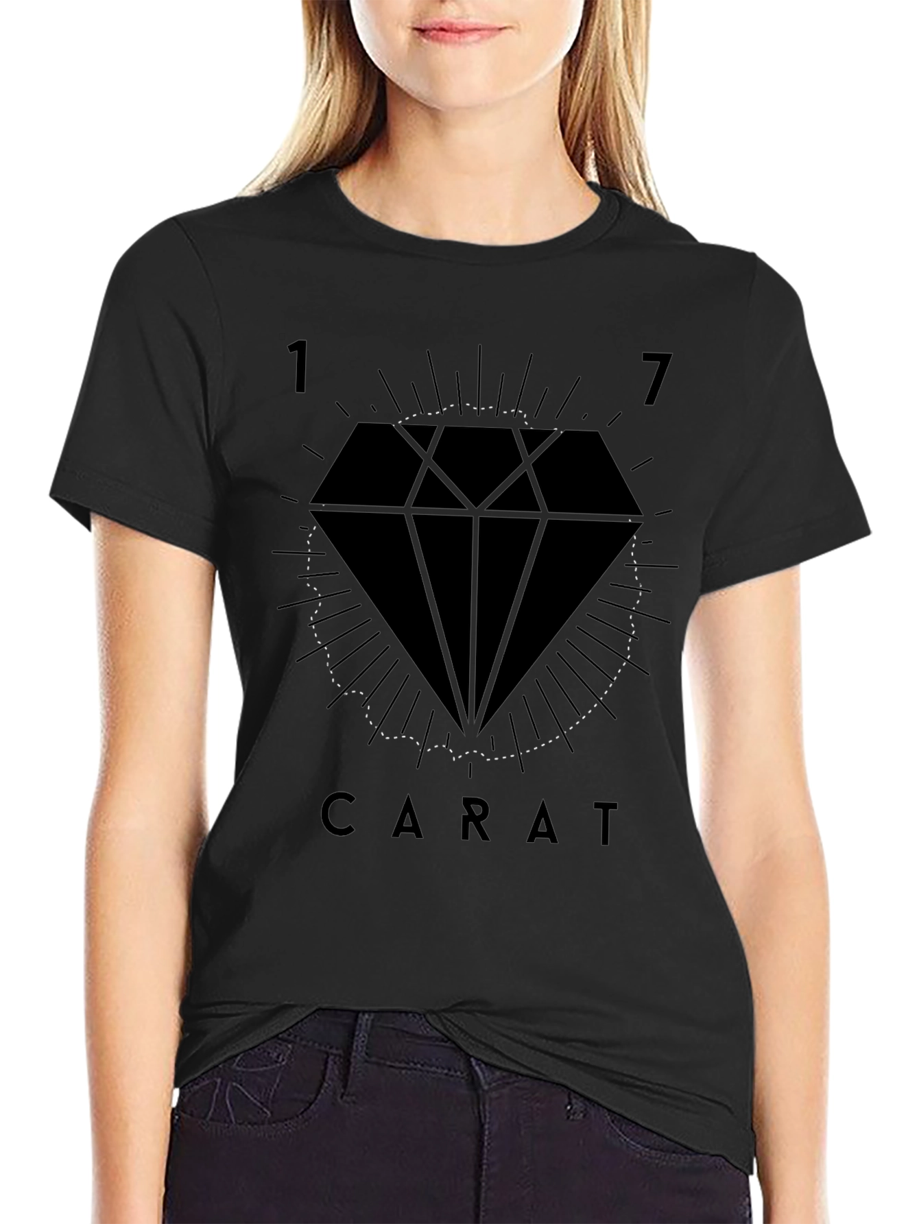 17 Carat Graphic Tee - Stylish Diamond Design