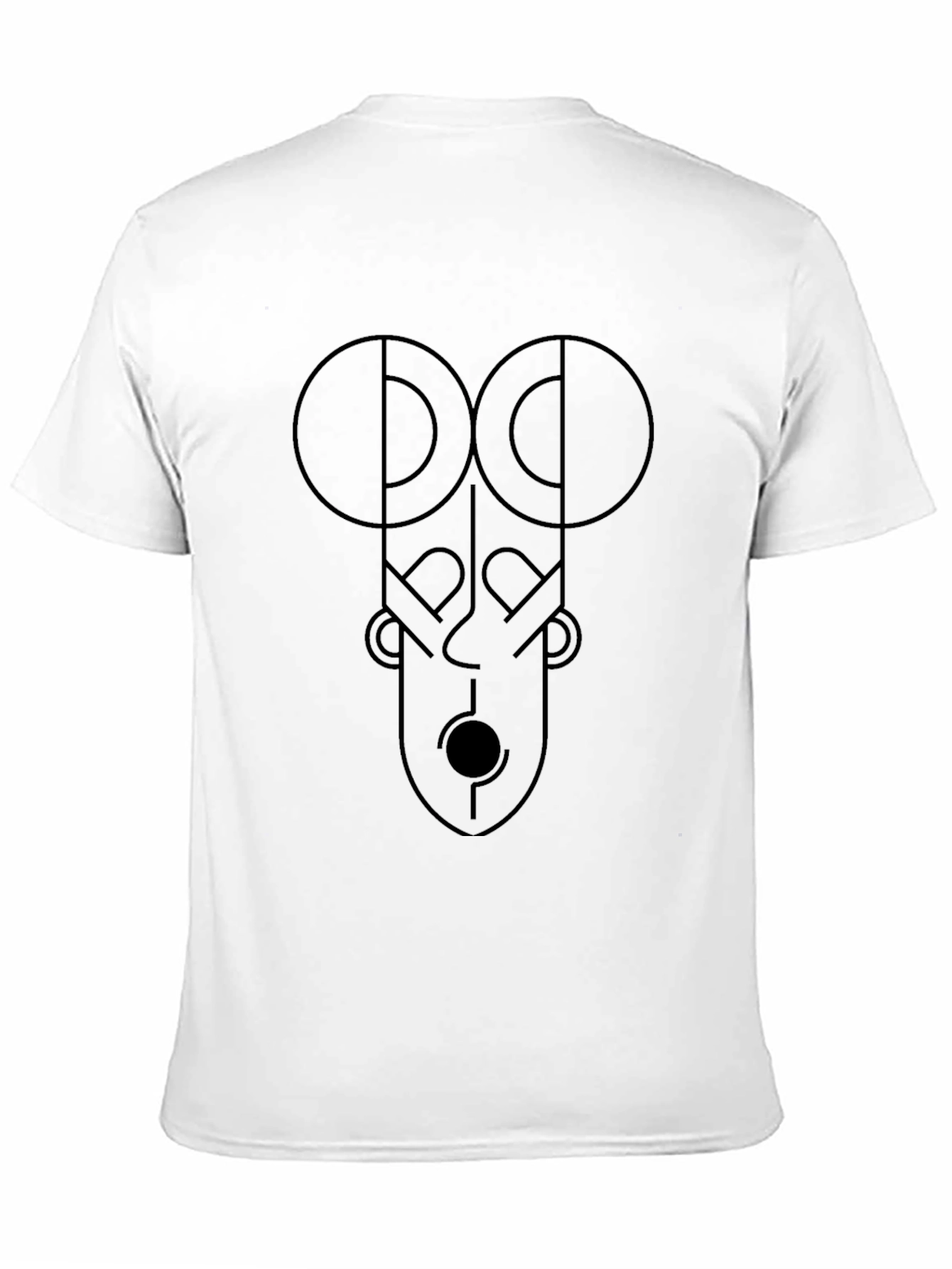 Abstract Face Graphic Print Black T-Shirt