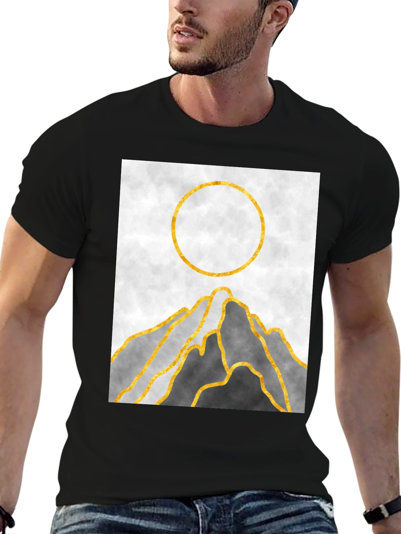 Abstract Mountain Sunset Graphic Tee