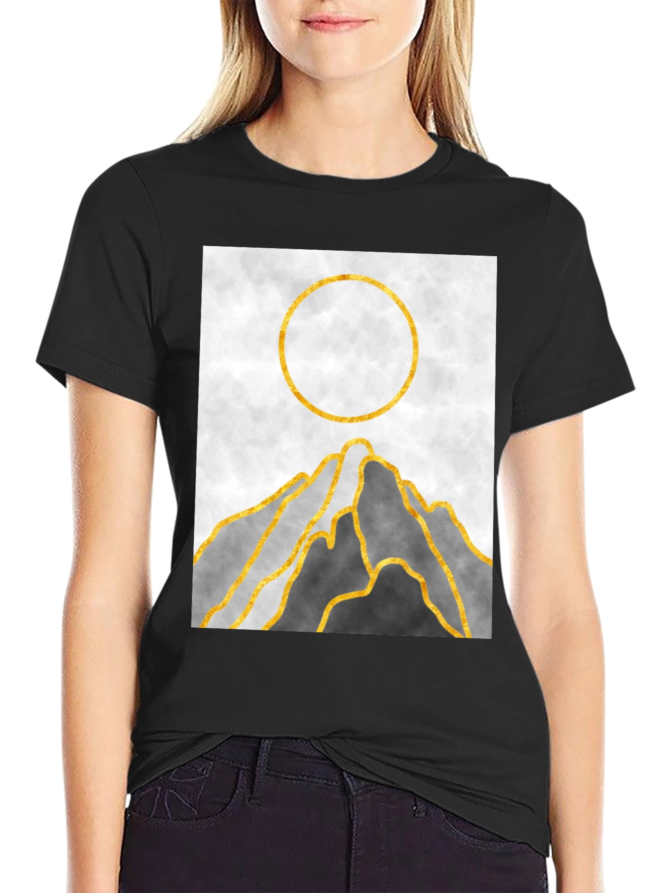 Abstract Mountain Sunset Graphic Tee