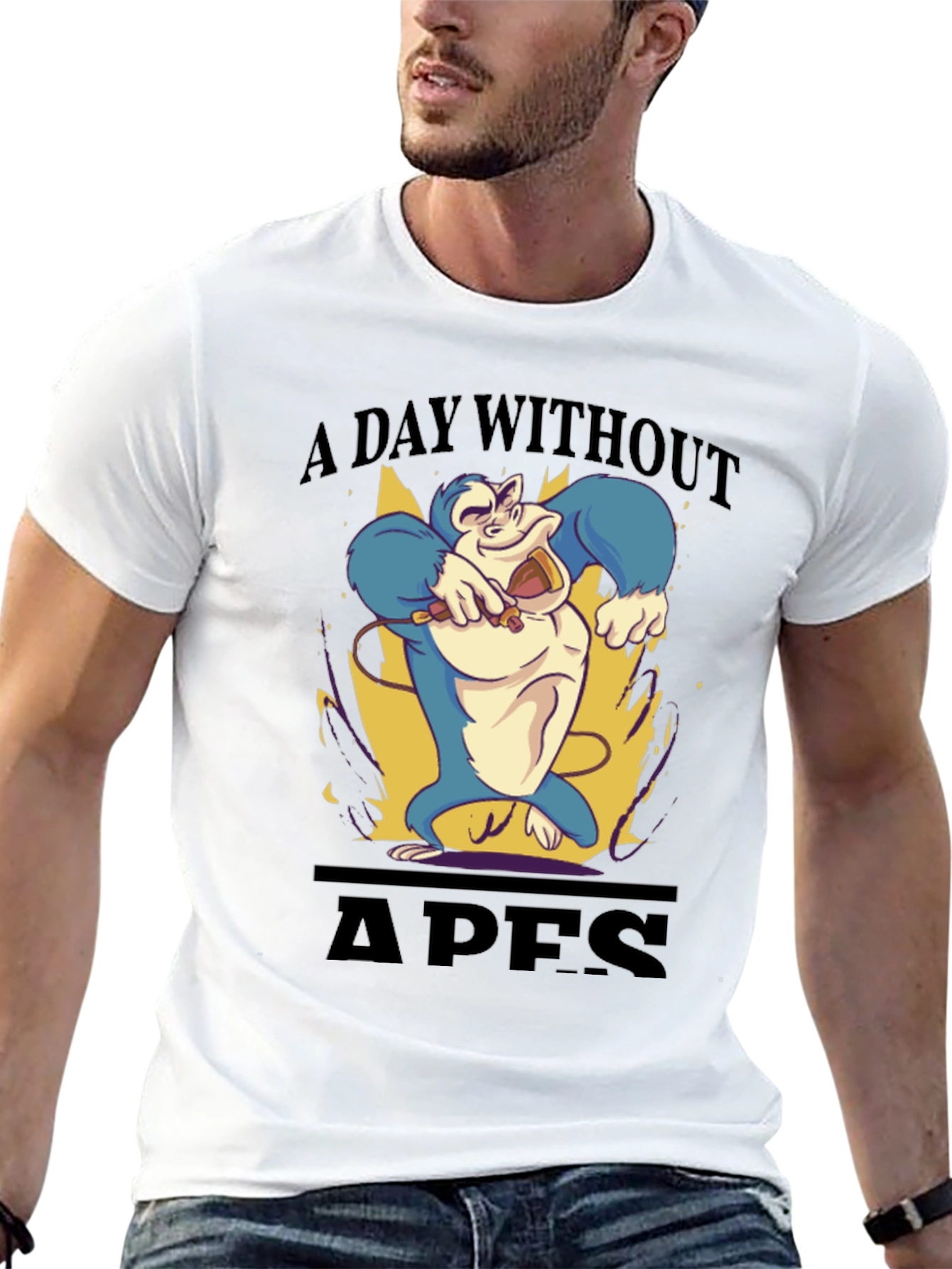 A Day Without Apes Black T-Shirt
