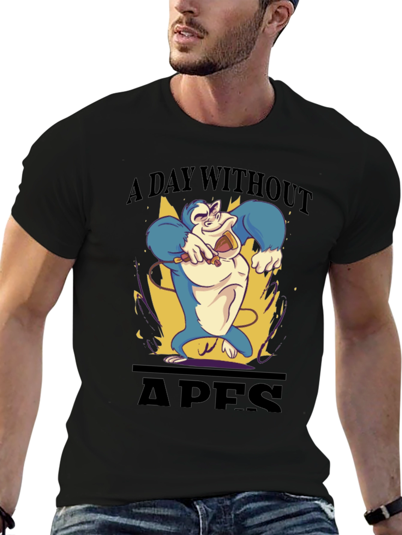 A Day Without Apes Black T-Shirt