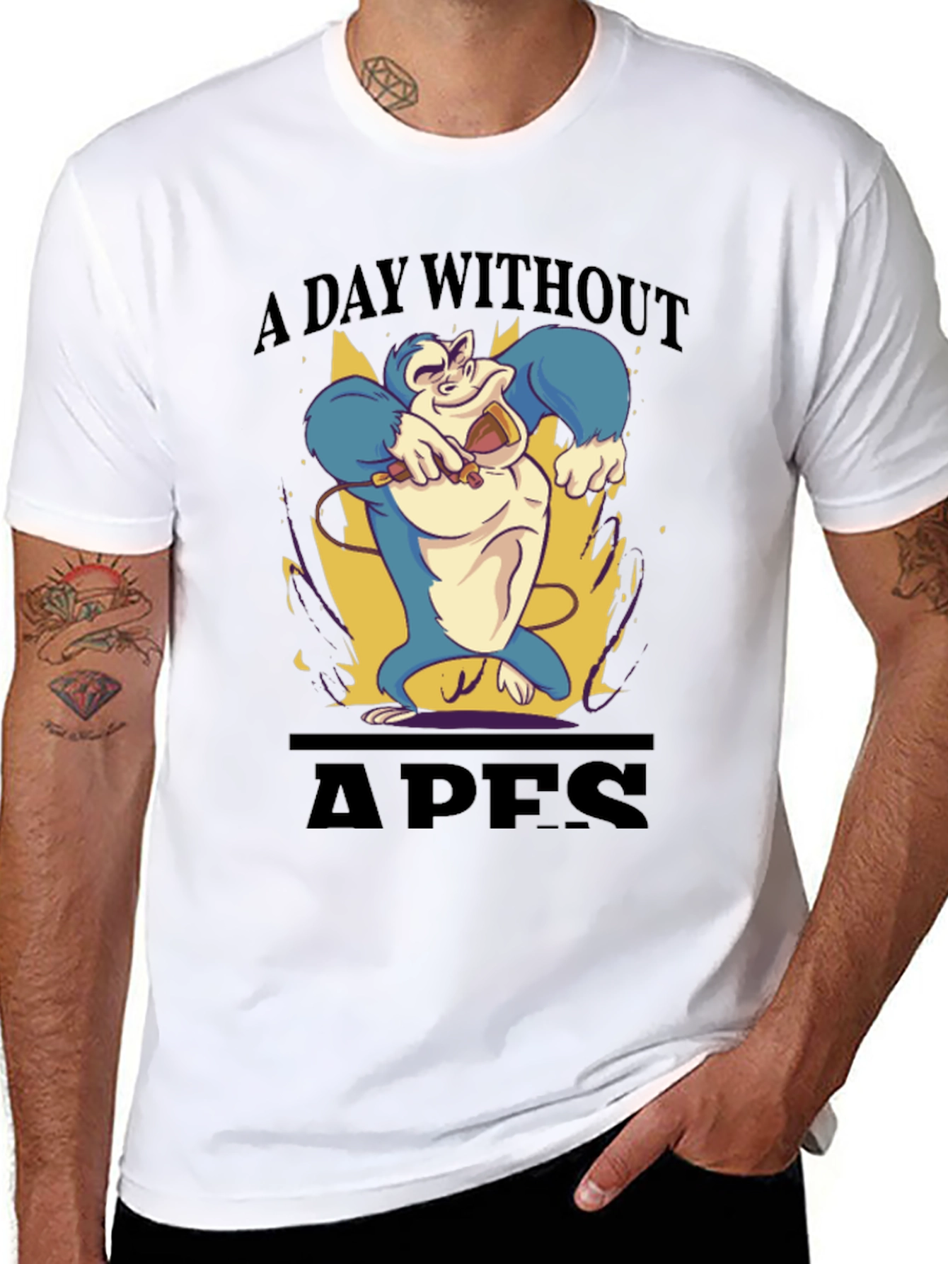 A Day Without Apes Black T-Shirt