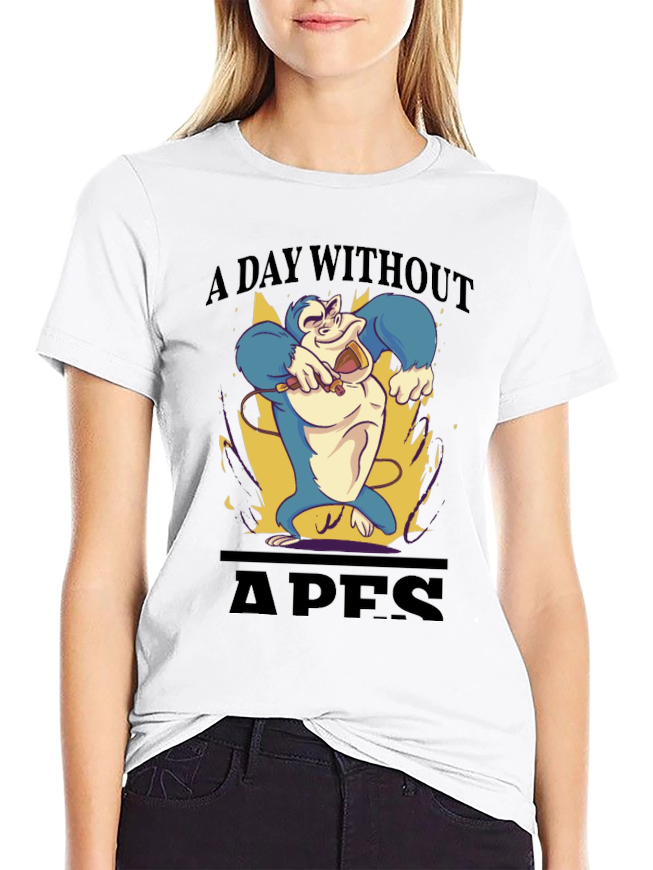 A Day Without Apes Black T-Shirt