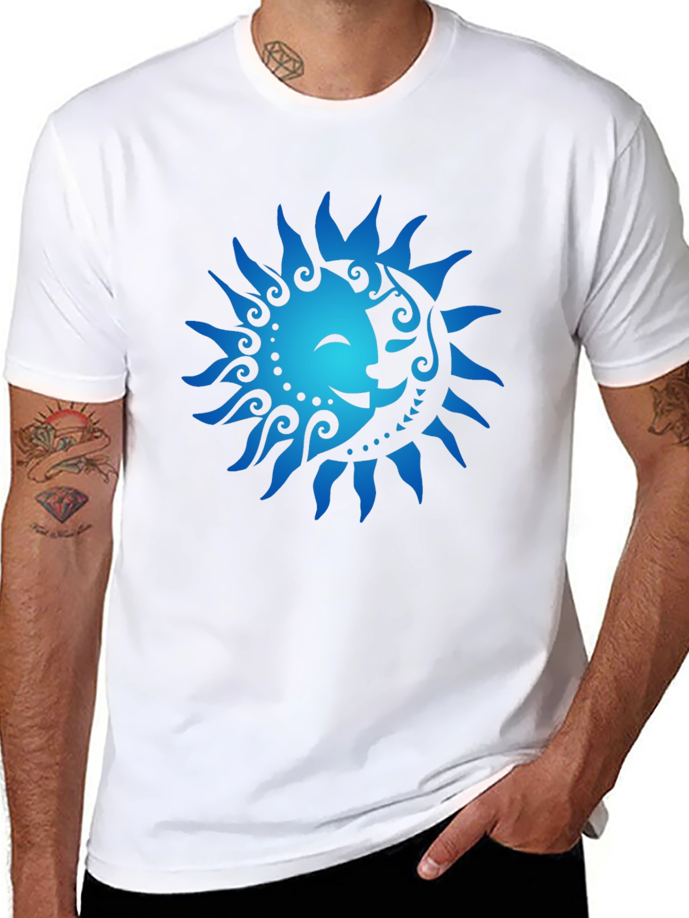 Sun & Moon Graphic Tee - Celestial Harmony Design