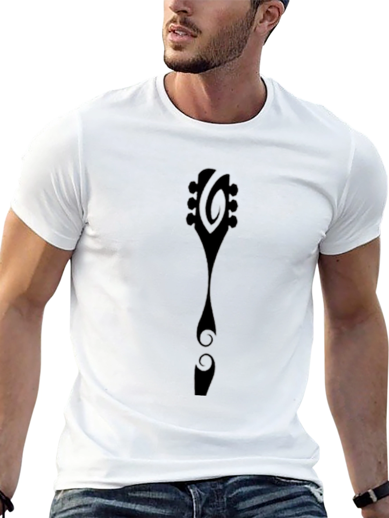 Abstract Guitar Design Black T-Shirt