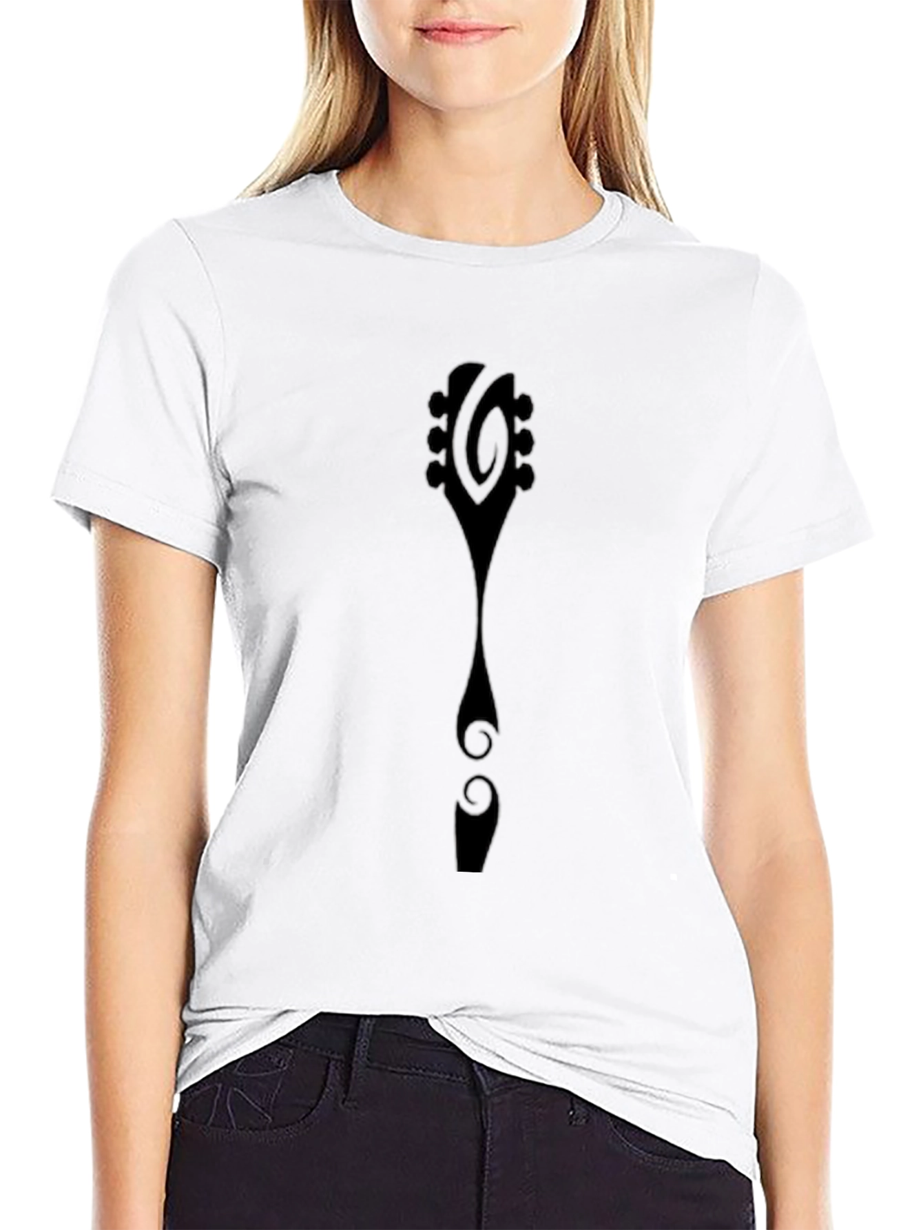 Abstract Guitar Design Black T-Shirt
