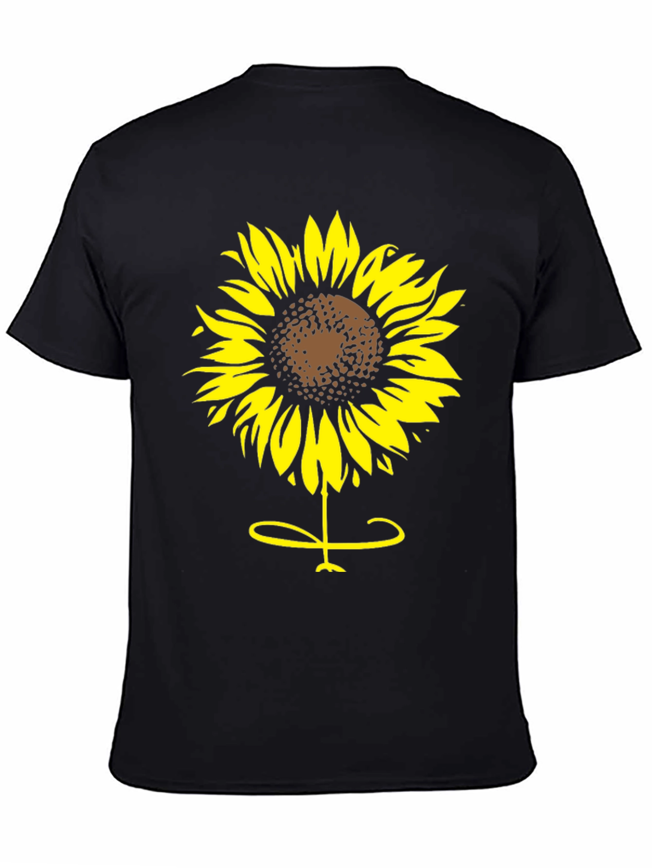 Sunflower Graphic Tee - Black Cotton T-Shirt