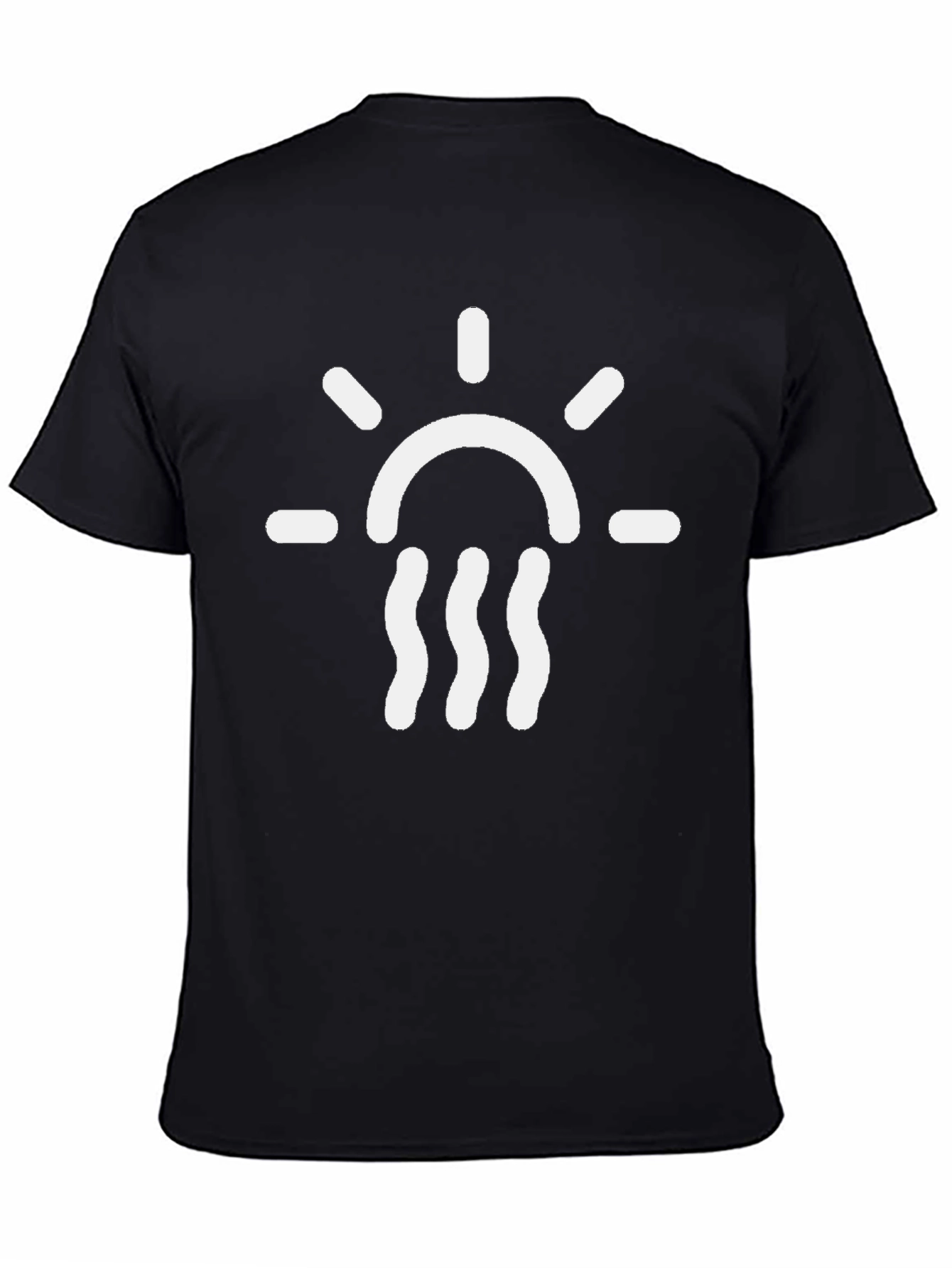 Sun and Waves Graphic T-Shirt - Black