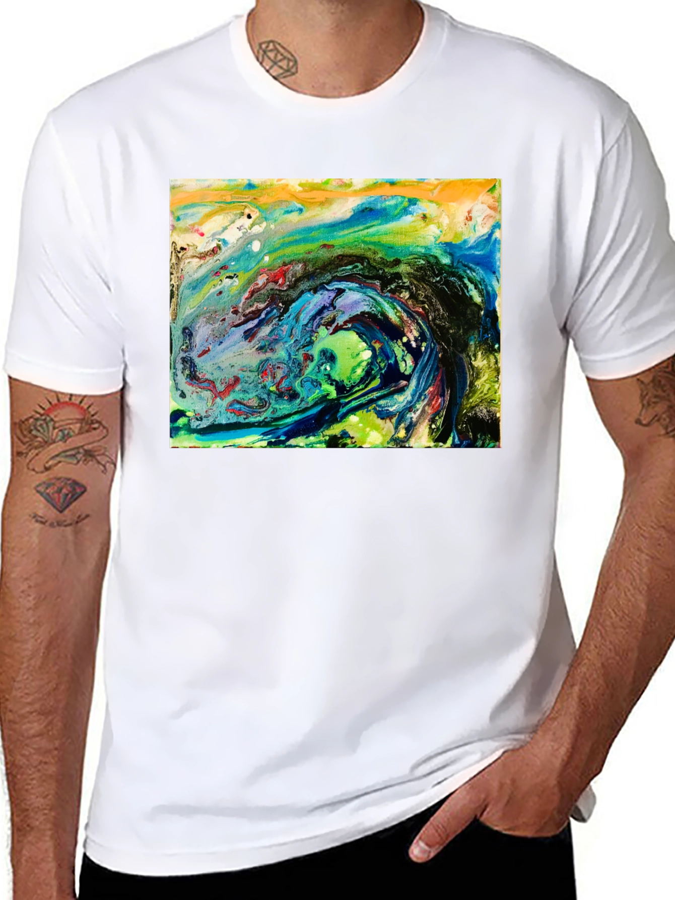 Abstract Art Black T-Shirt - Artistic Expression