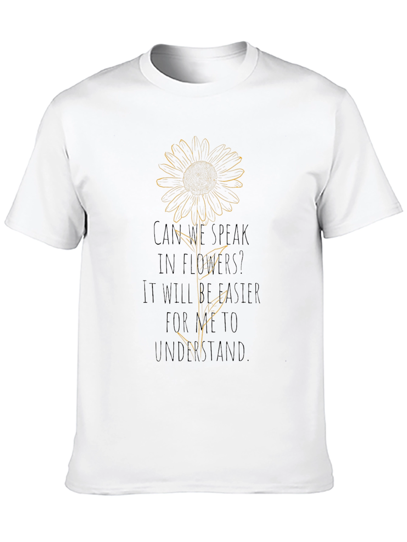 Sunflower Graphic Print Black T-Shirt