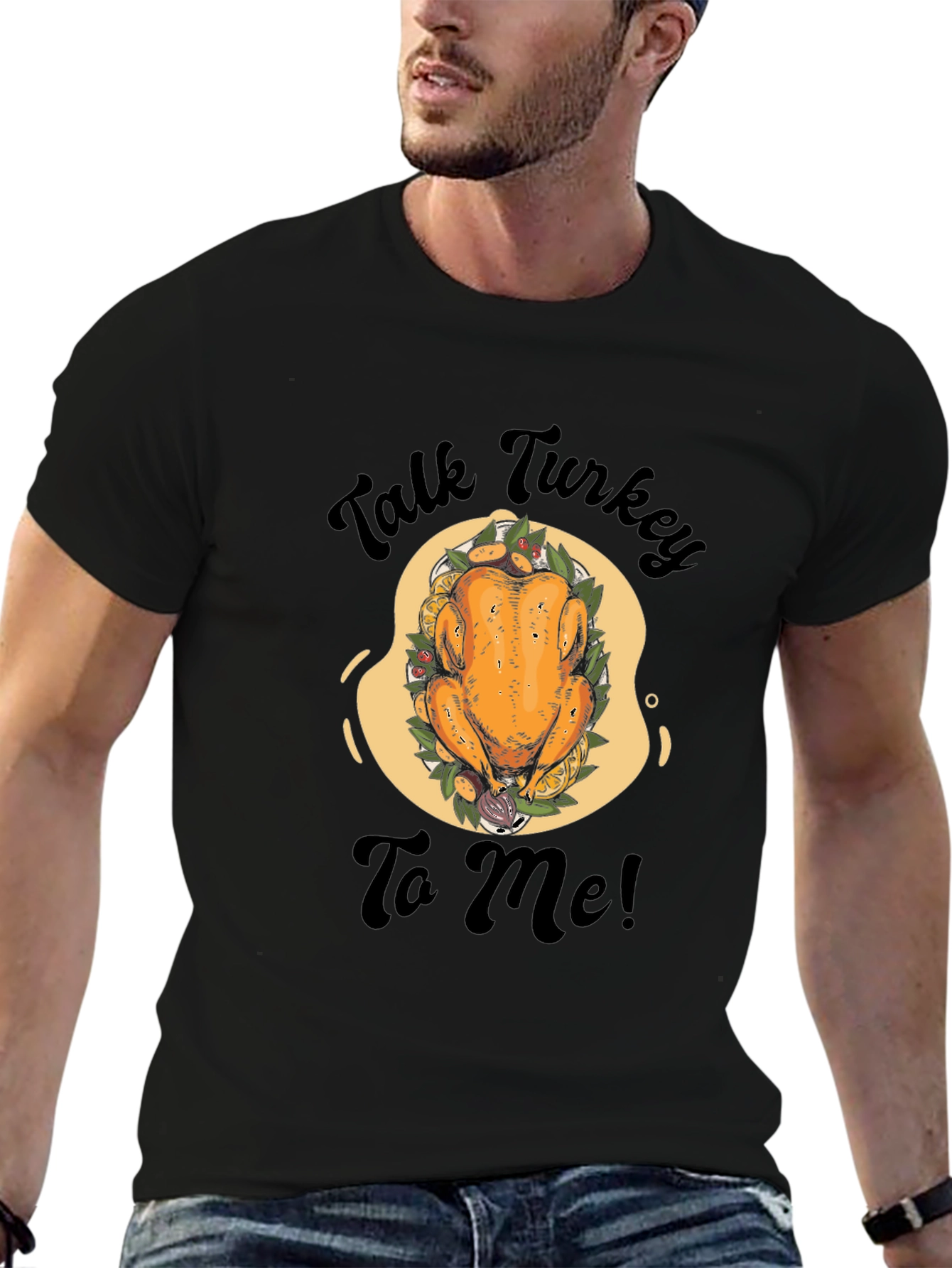 Talk Turkey To Me Black Graphic Tee