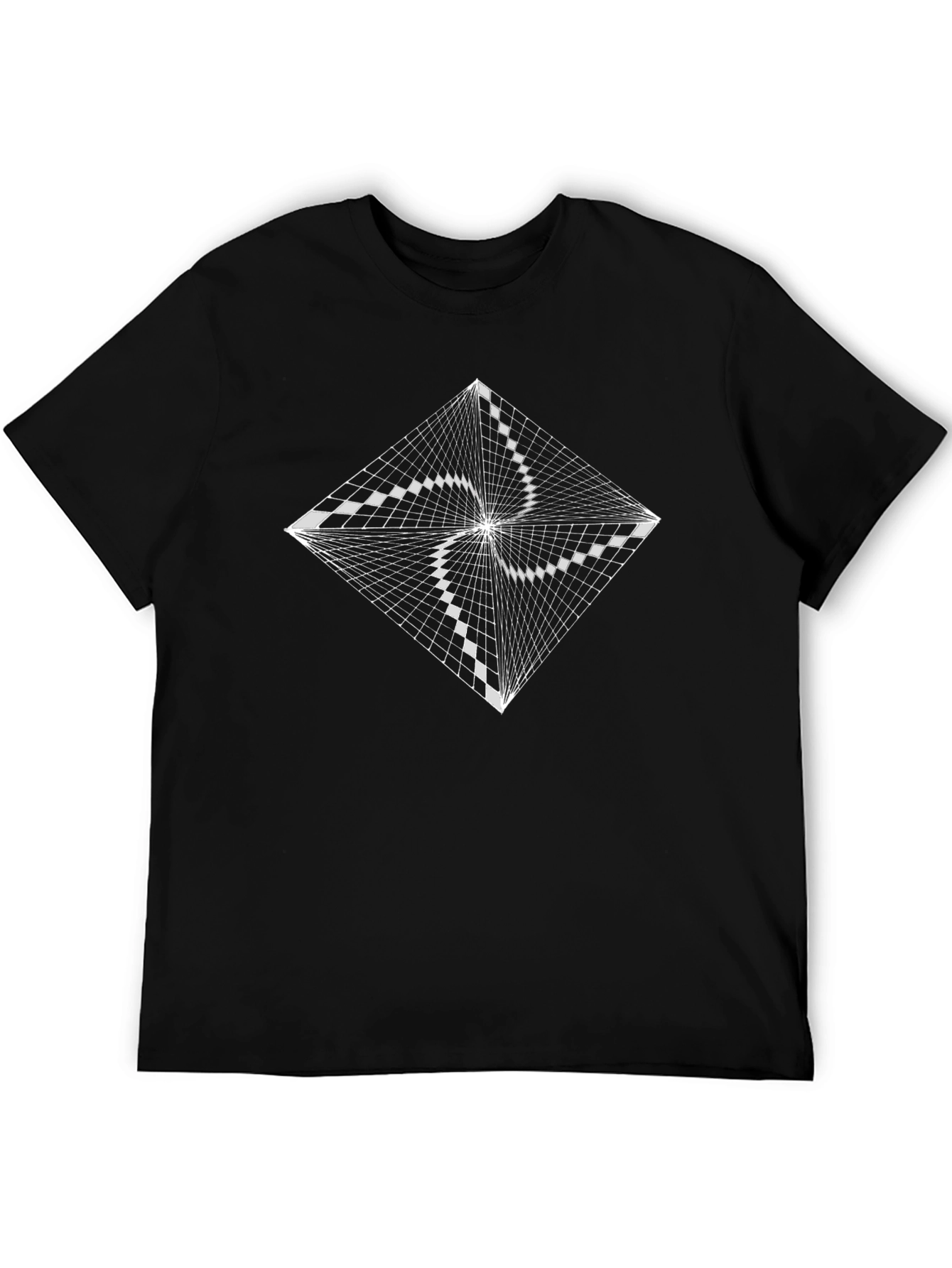 Abstract Illusion Graphic Tee - Black