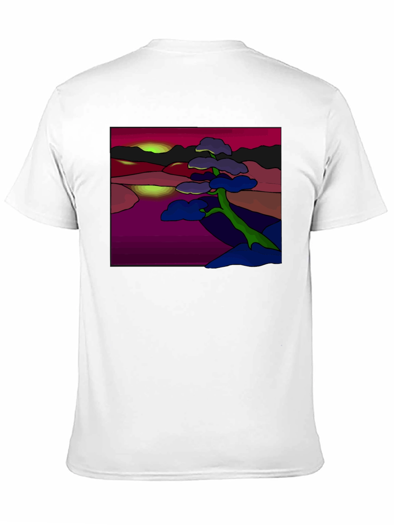 Abstract Landscape Tee: Artistic Graphic Print T-Shirt