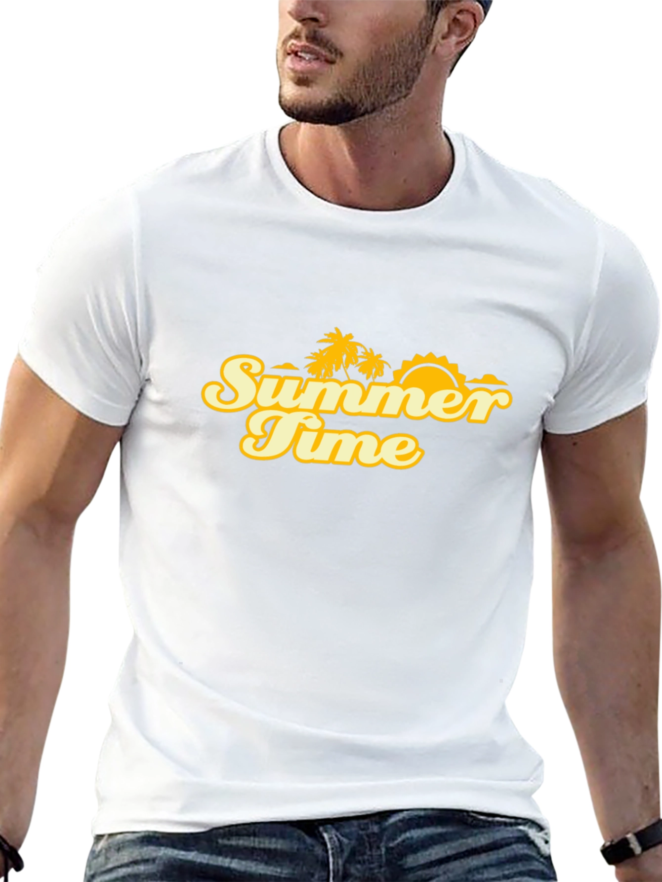 Summer Time Graphic Tee - Black Cotton Blend