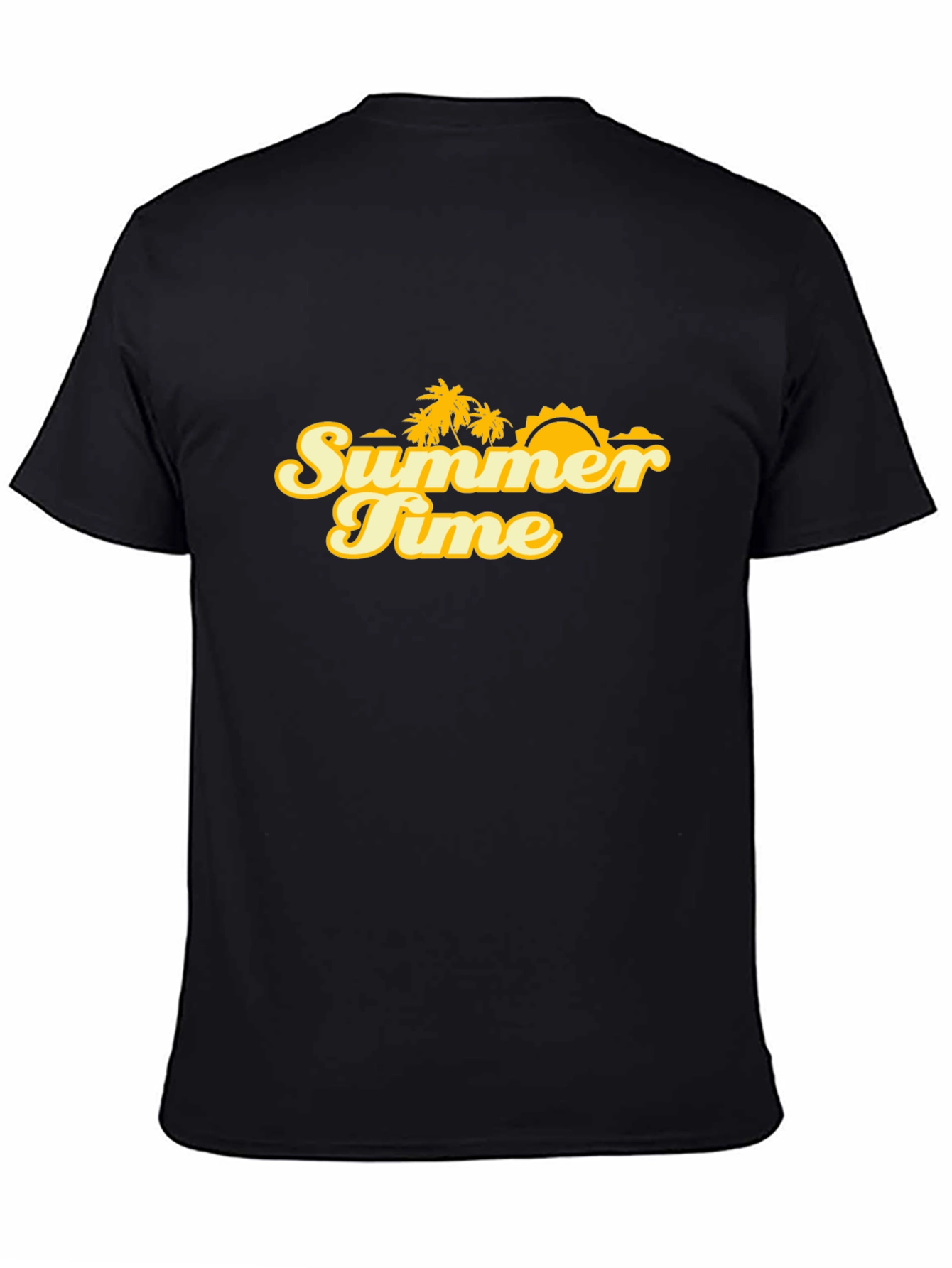 Summer Time Graphic Tee - Black Cotton Blend
