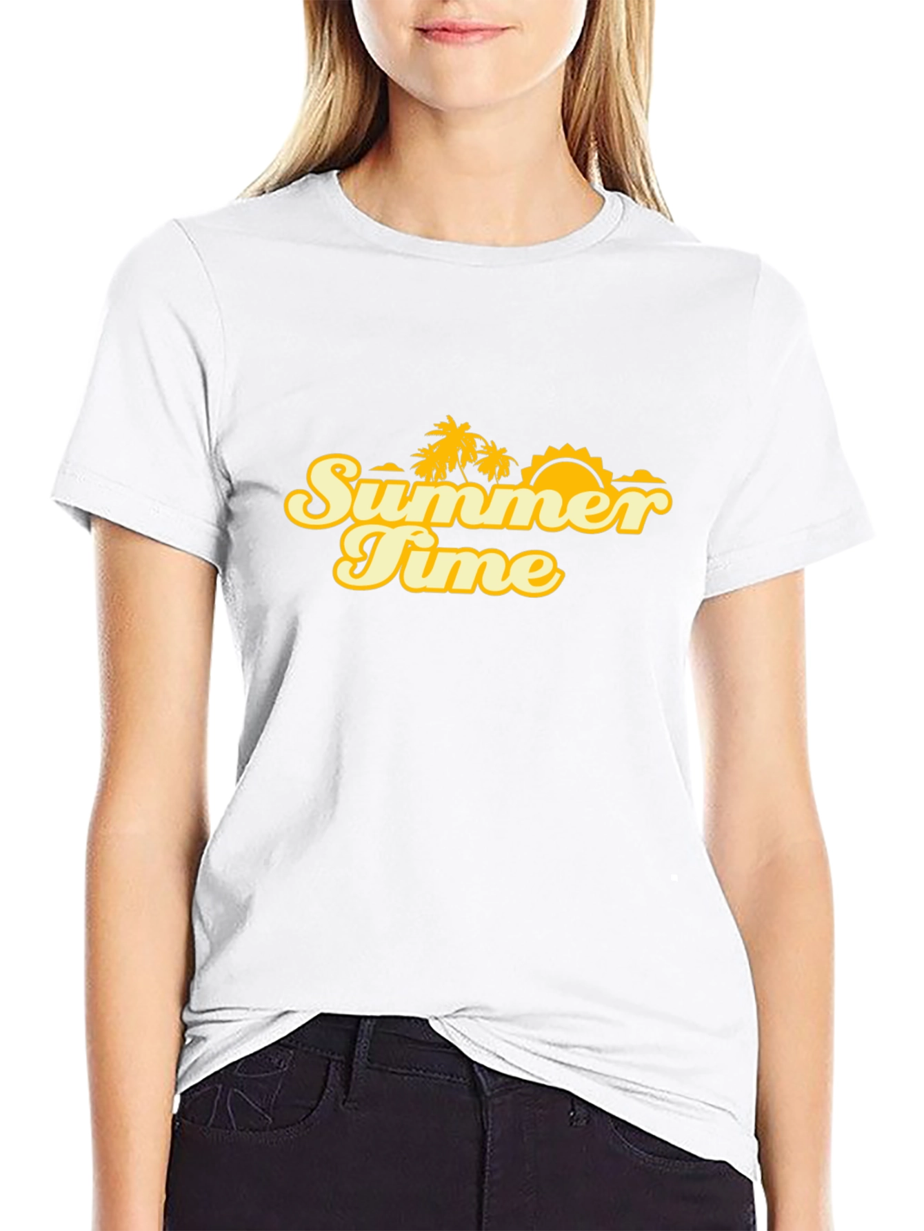 Summer Time Graphic Tee - Black Cotton Blend