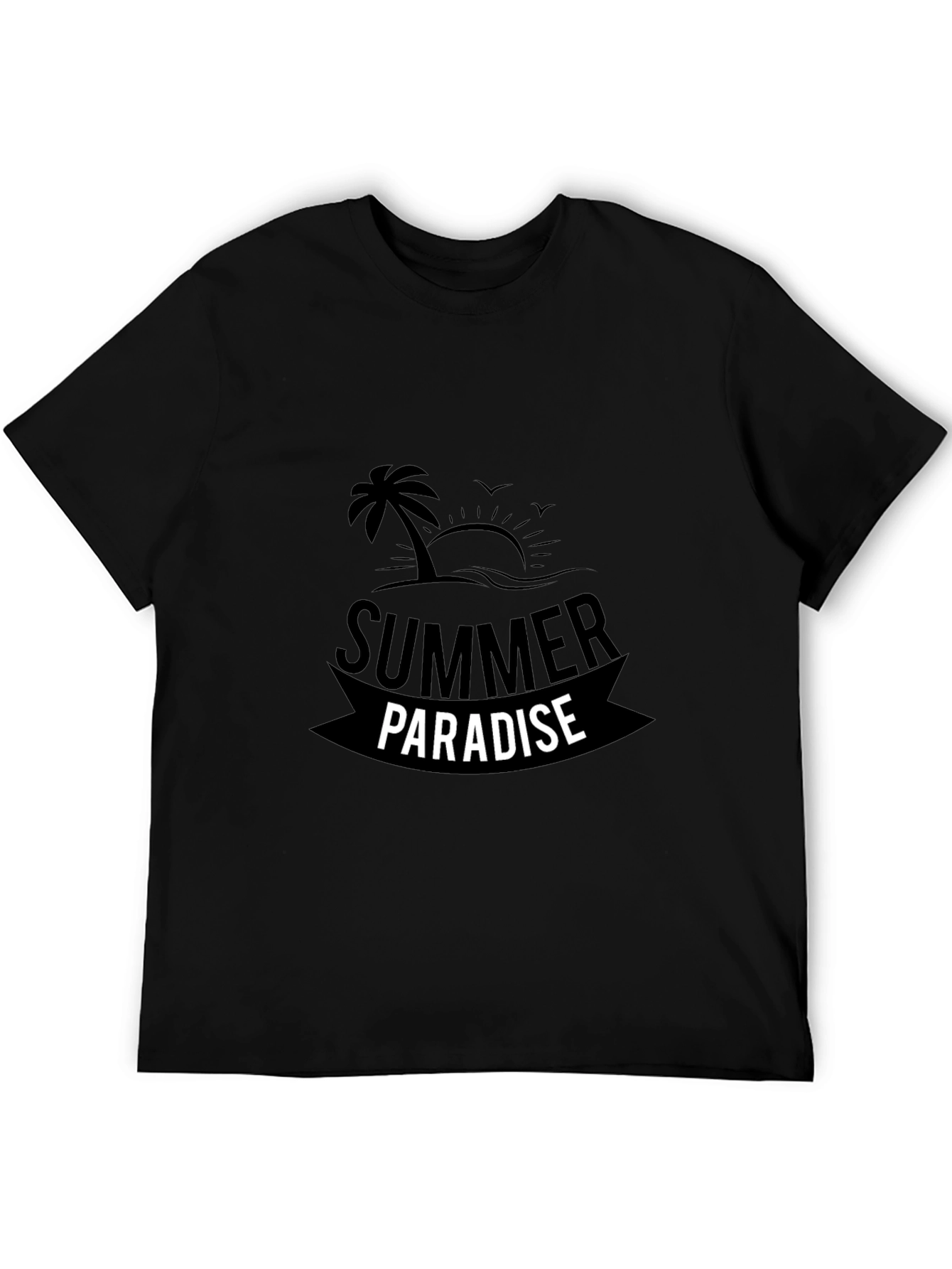 Summer Paradise Black Graphic Tee