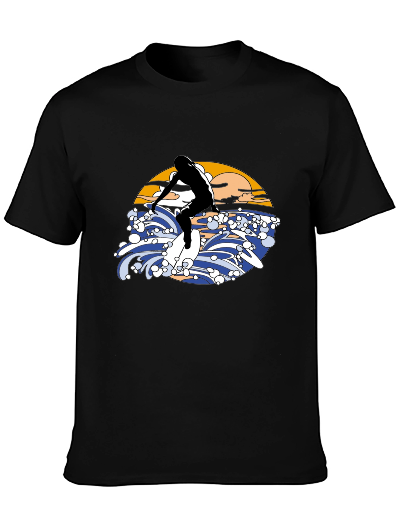 Surfer Graphic Black T-Shirt
