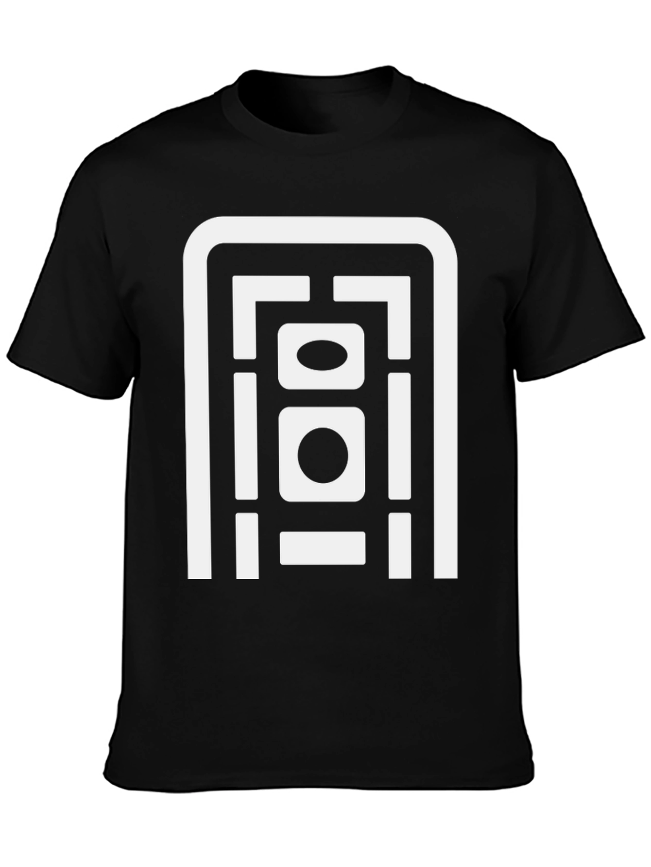 Abstract Geometric Graphic Print Black T-Shirt