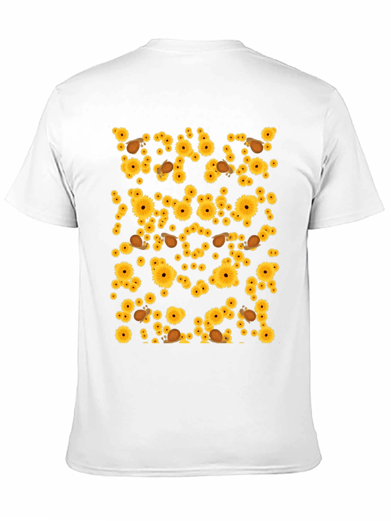 Sunflower & Snail Graphic Black T-Shirt