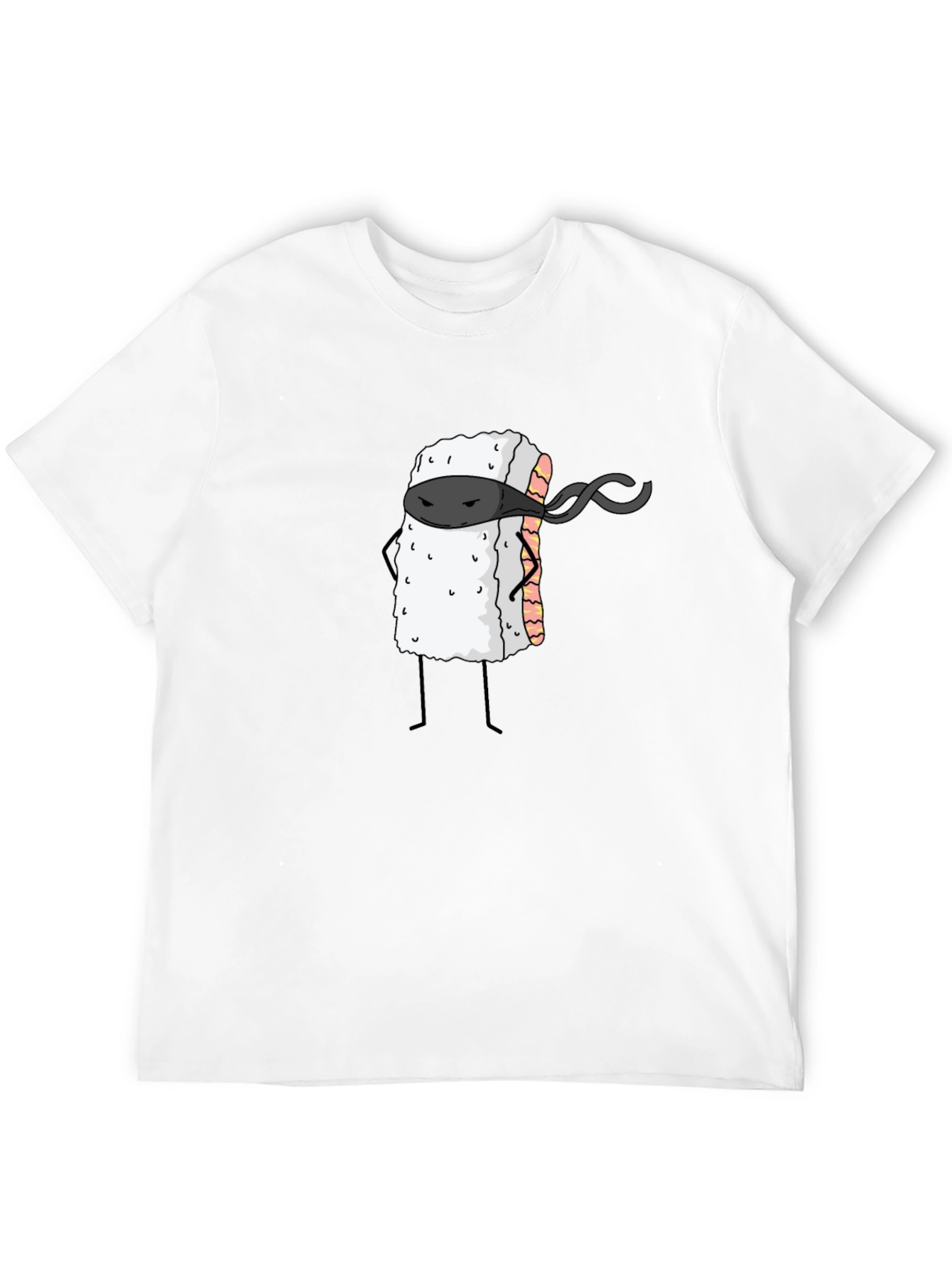 Sushi Ninja Graphic Tee - Black Cotton T-Shirt