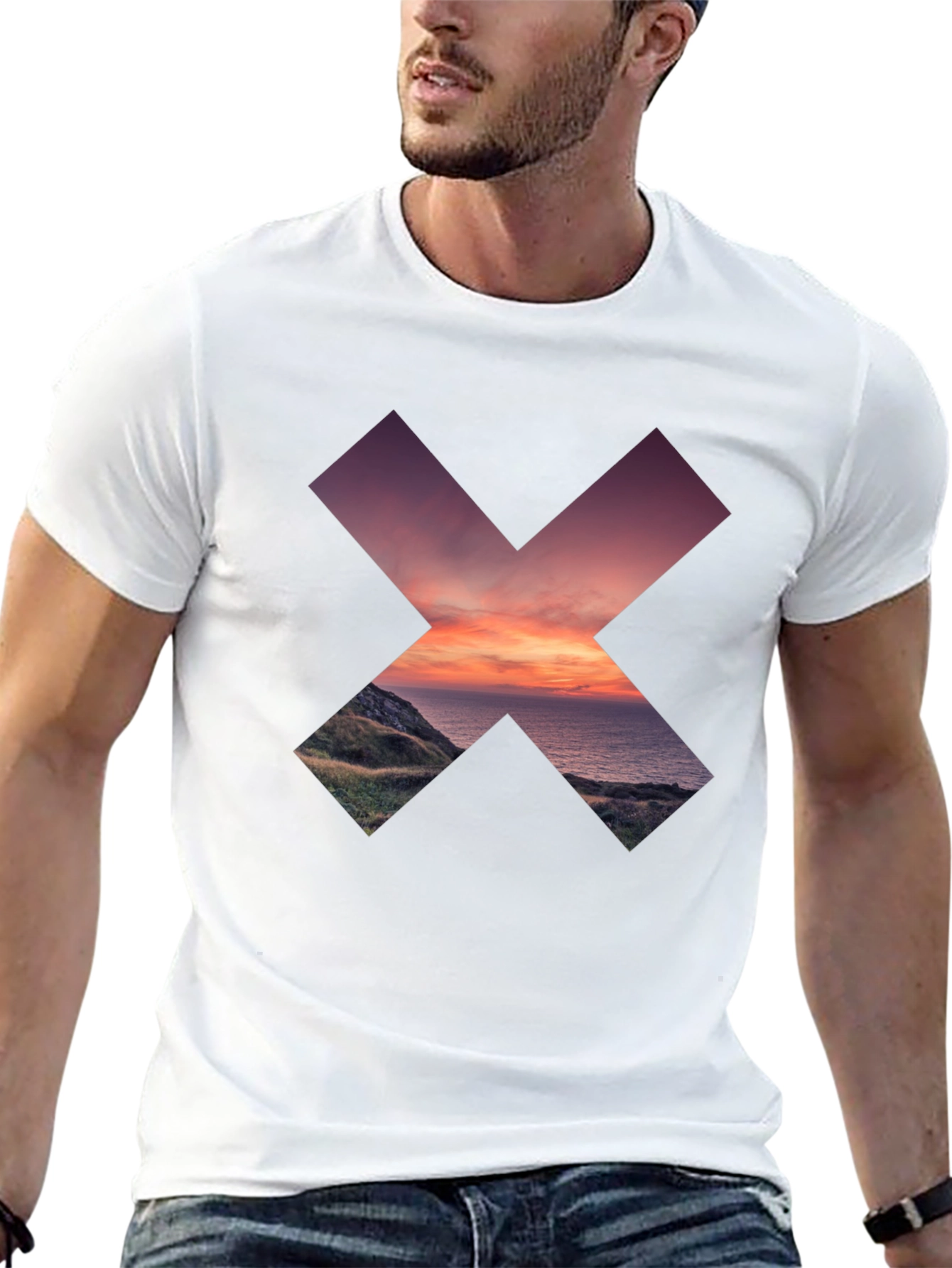 Abstract Landscape Graphic Tee - Stylish Comfort