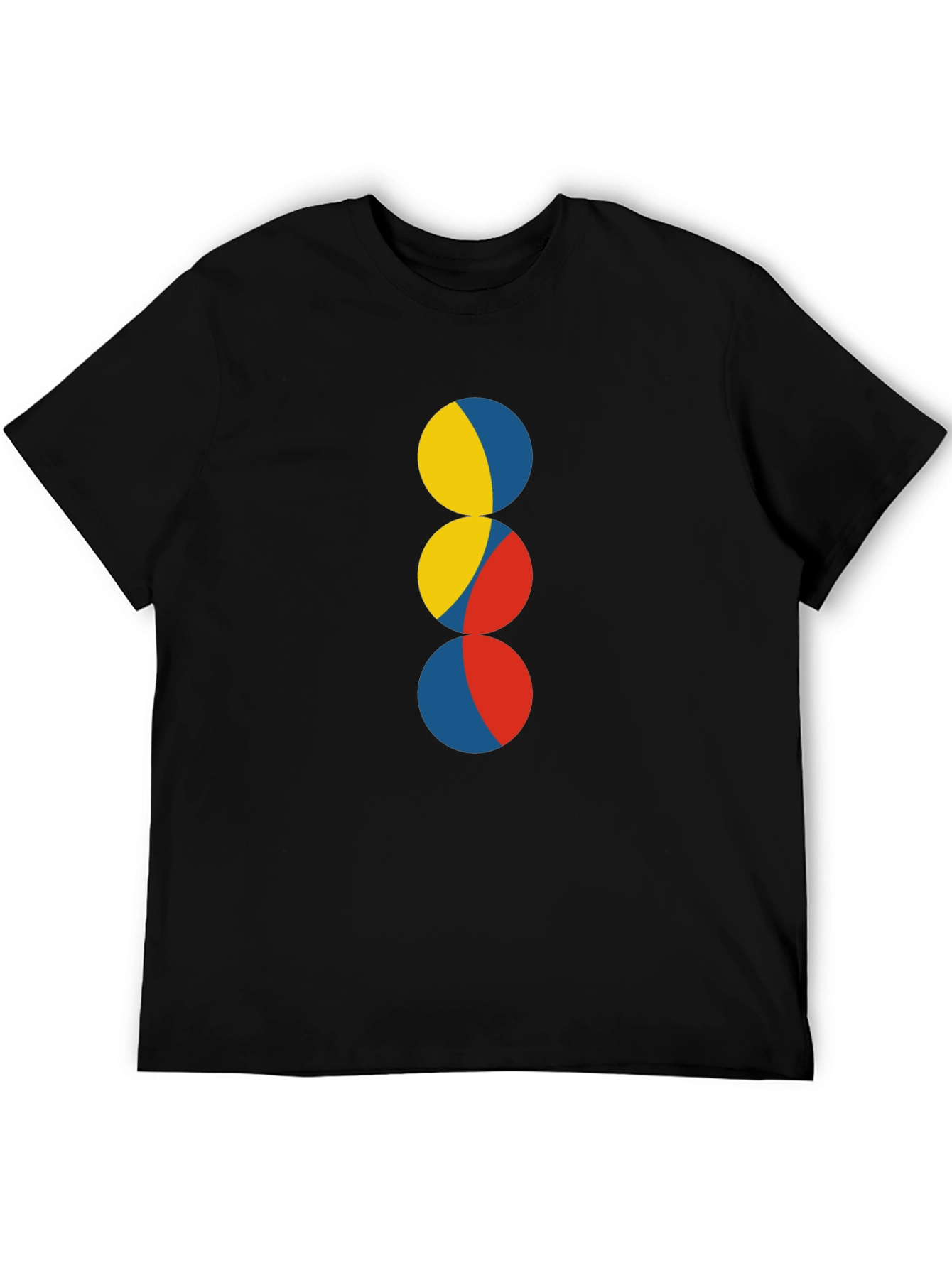 Abstract Circle Design Black T-Shirt