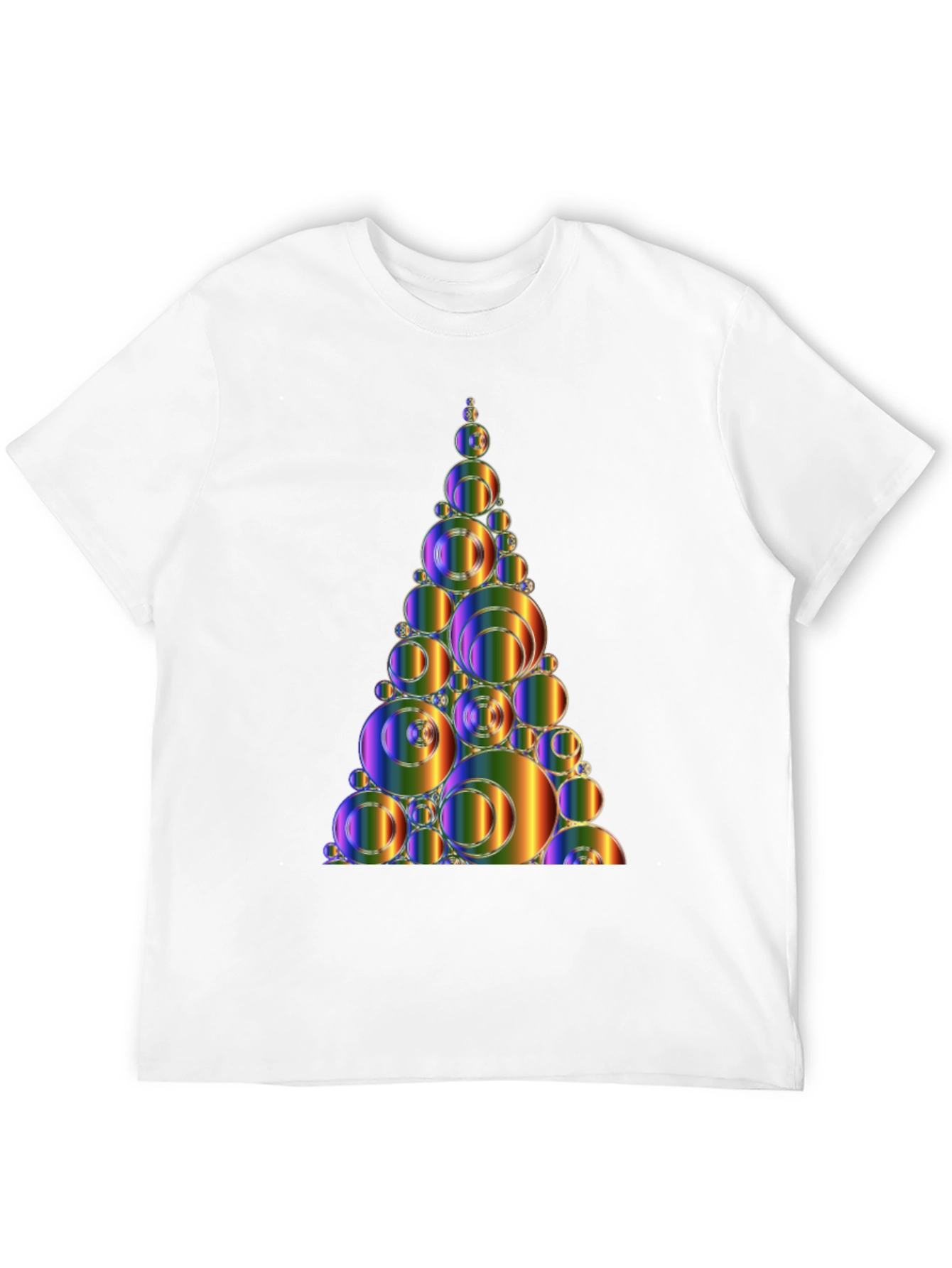 Abstract Rainbow Bubble Christmas Tree Graphic Tee