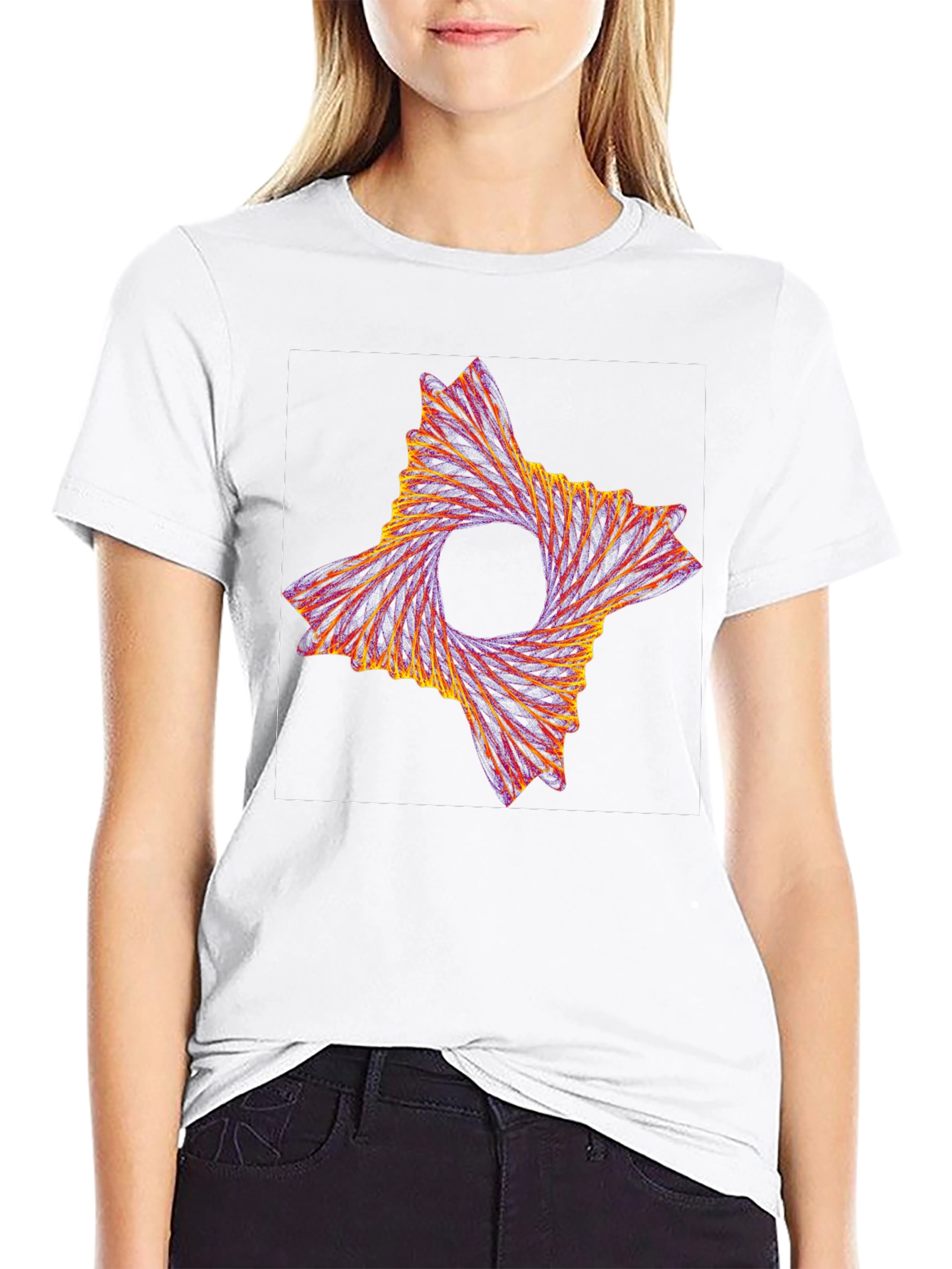 Abstract Swirl Graphic Tee - Modern Artistic Design