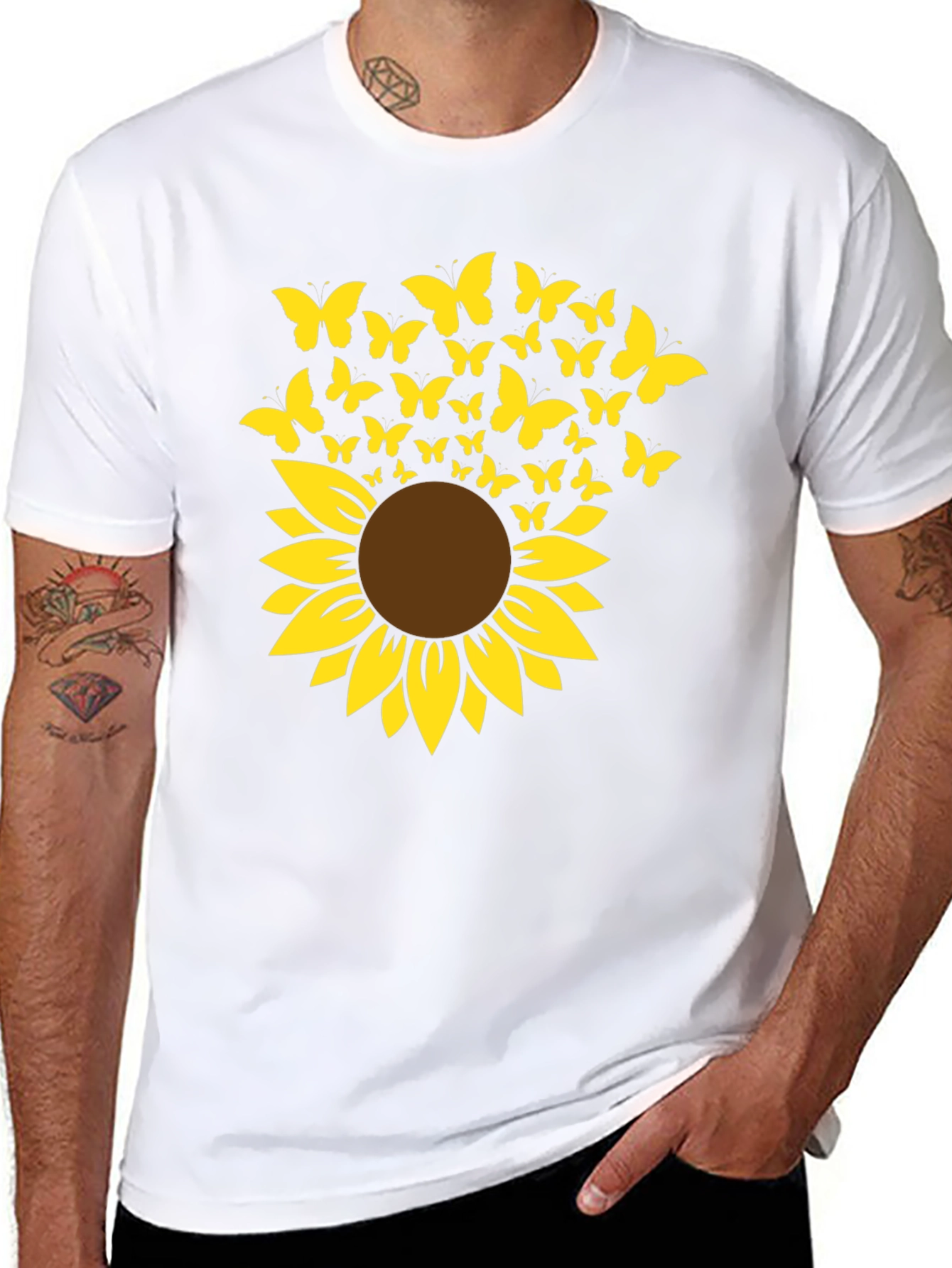 Sunflower Butterfly Graphic Tee
