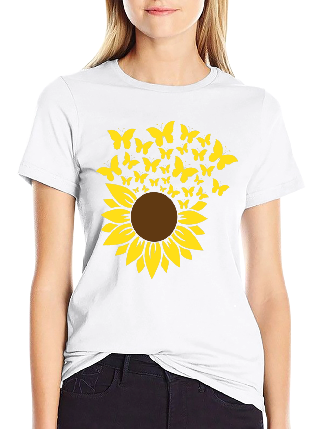 Sunflower Butterfly Graphic Tee