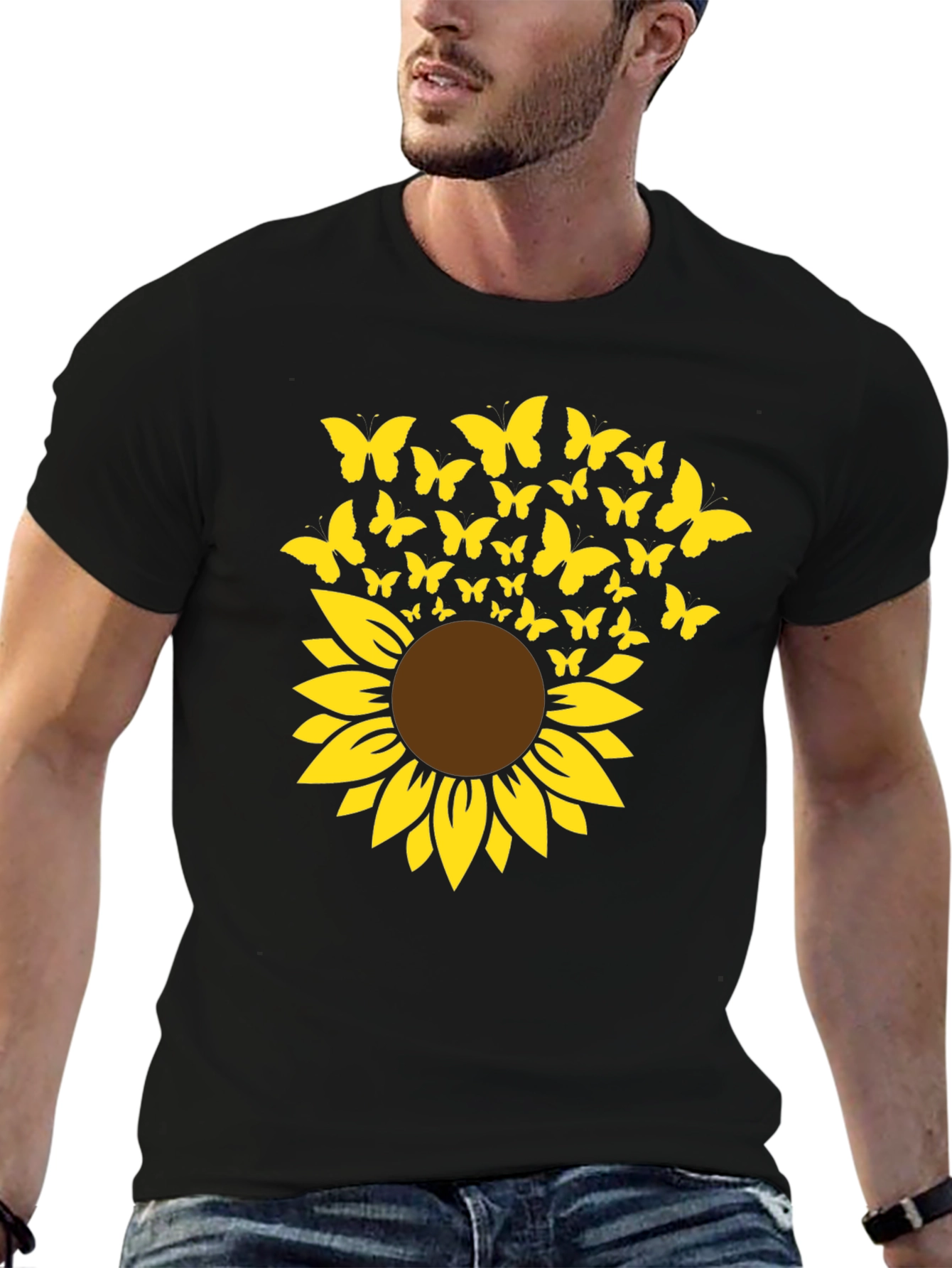 Sunflower Butterfly Graphic Tee