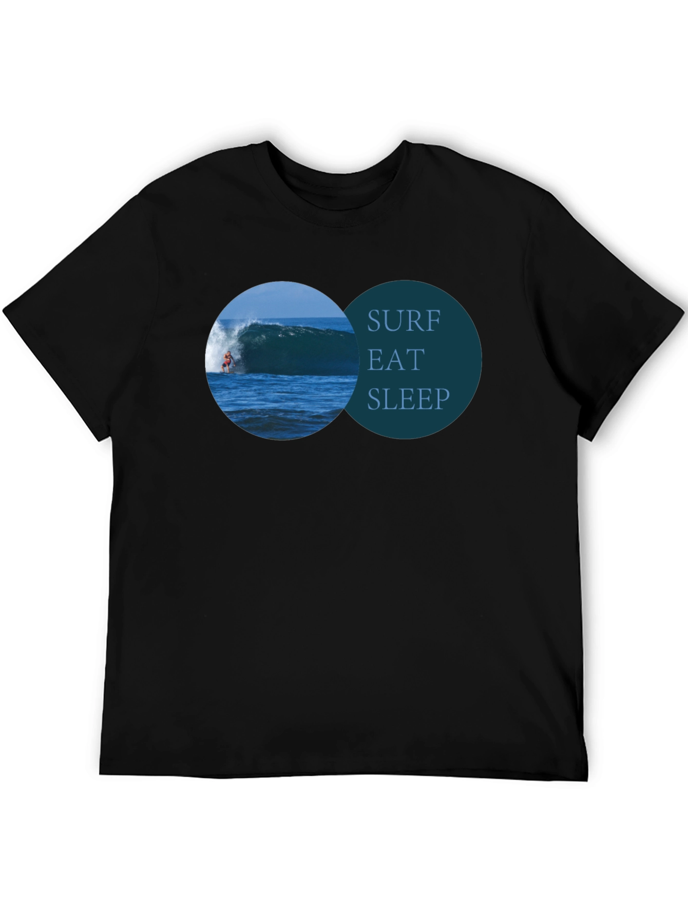 Surf Eat Sleep Black T-Shirt