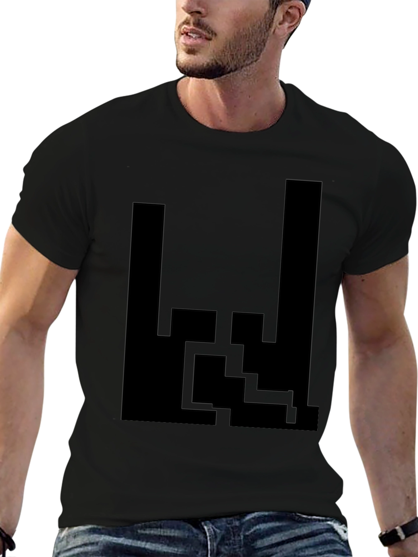 Abstract Graphic Tee - Modern Black T-Shirt