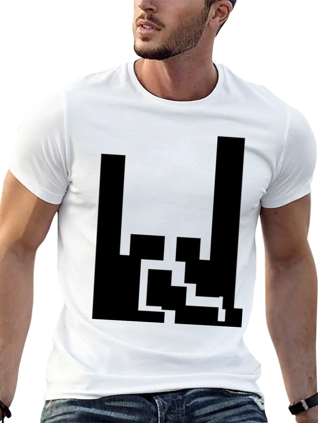 Abstract Graphic Tee - Modern Black T-Shirt