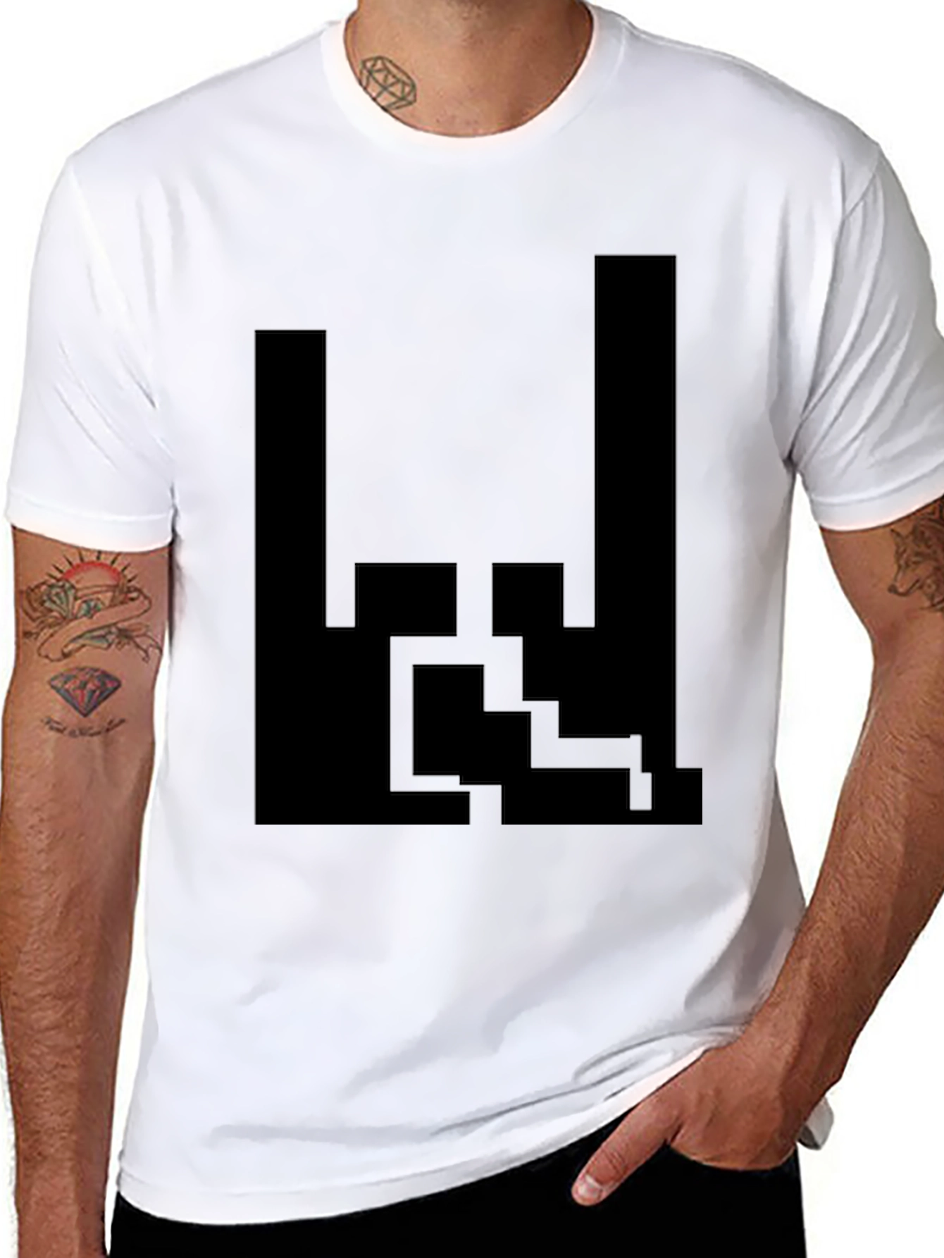 Abstract Graphic Tee - Modern Black T-Shirt
