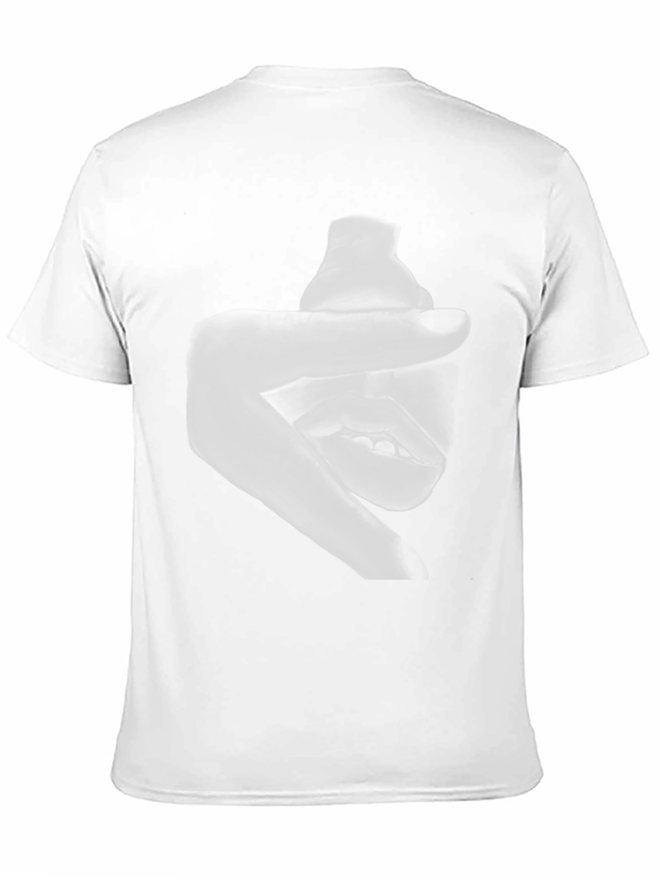 Abstract Hand and Mouth Graphic Print Black T-Shirt
