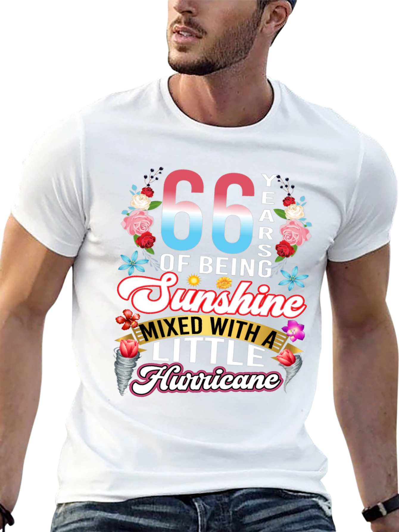66 Years of Sunshine and Hurricane Graphic Tee
