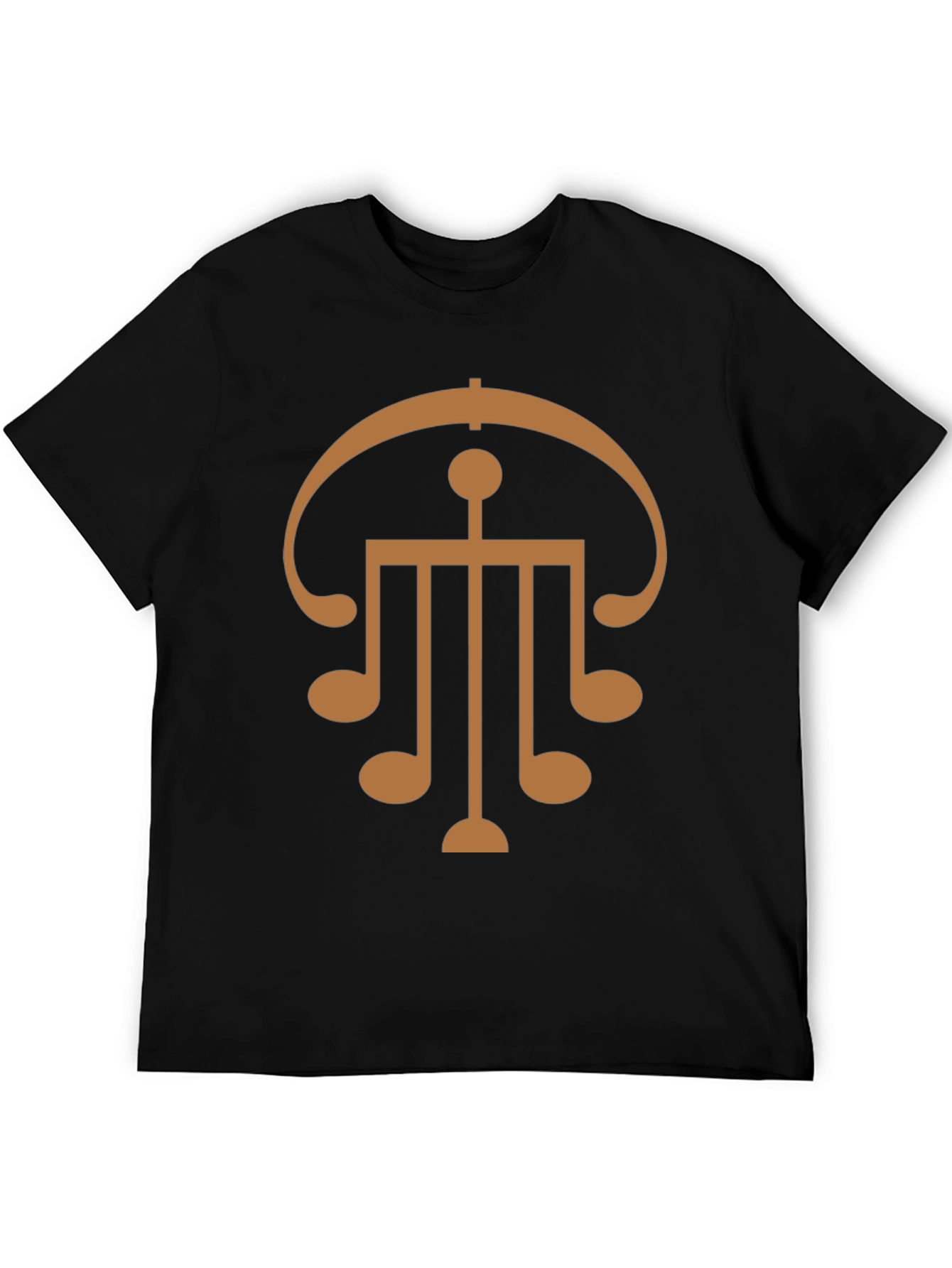 Abstract Music Note Graphic Black T-Shirt