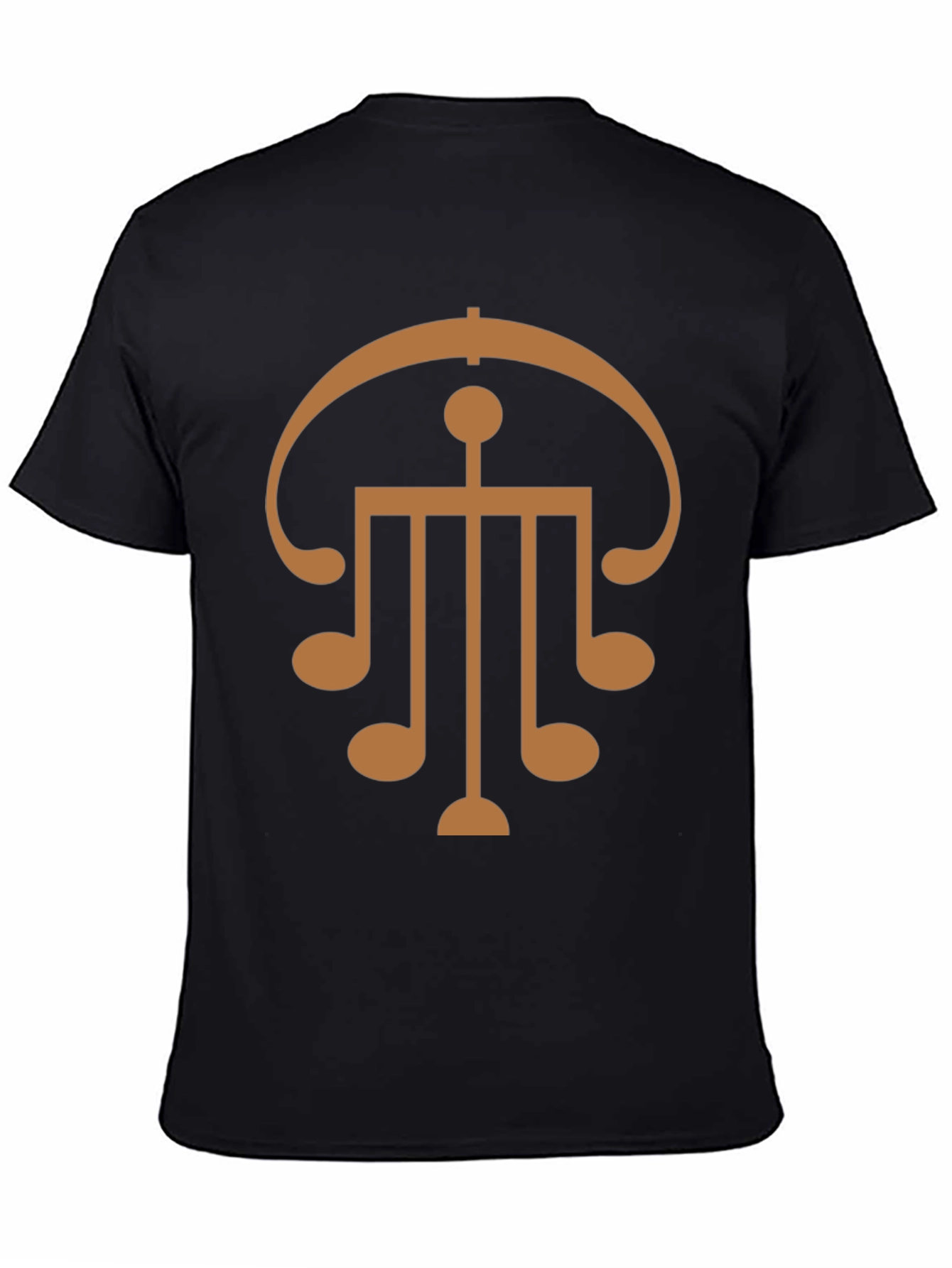 Abstract Music Note Graphic Black T-Shirt