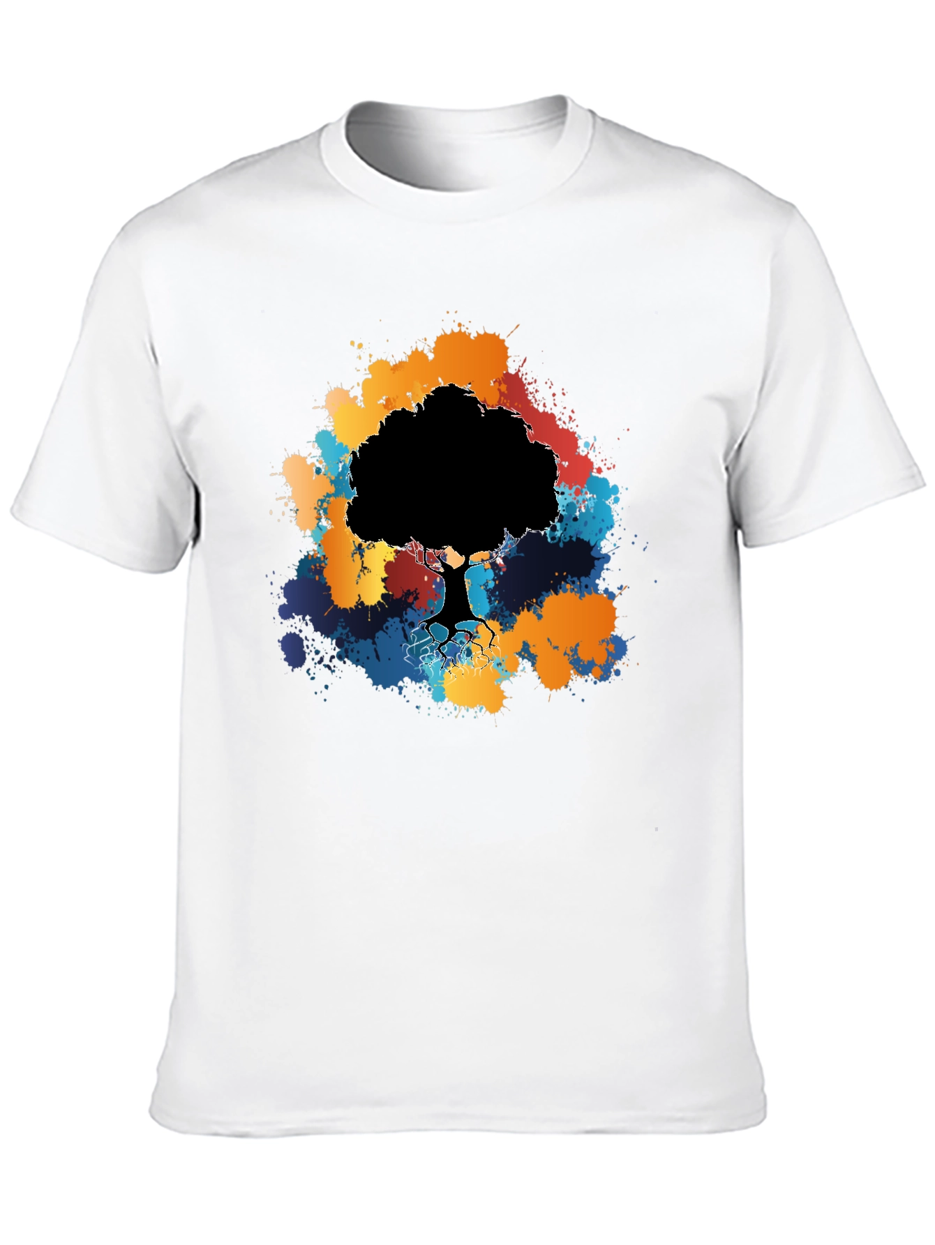 Abstract Tree Graphic Black T-Shirt