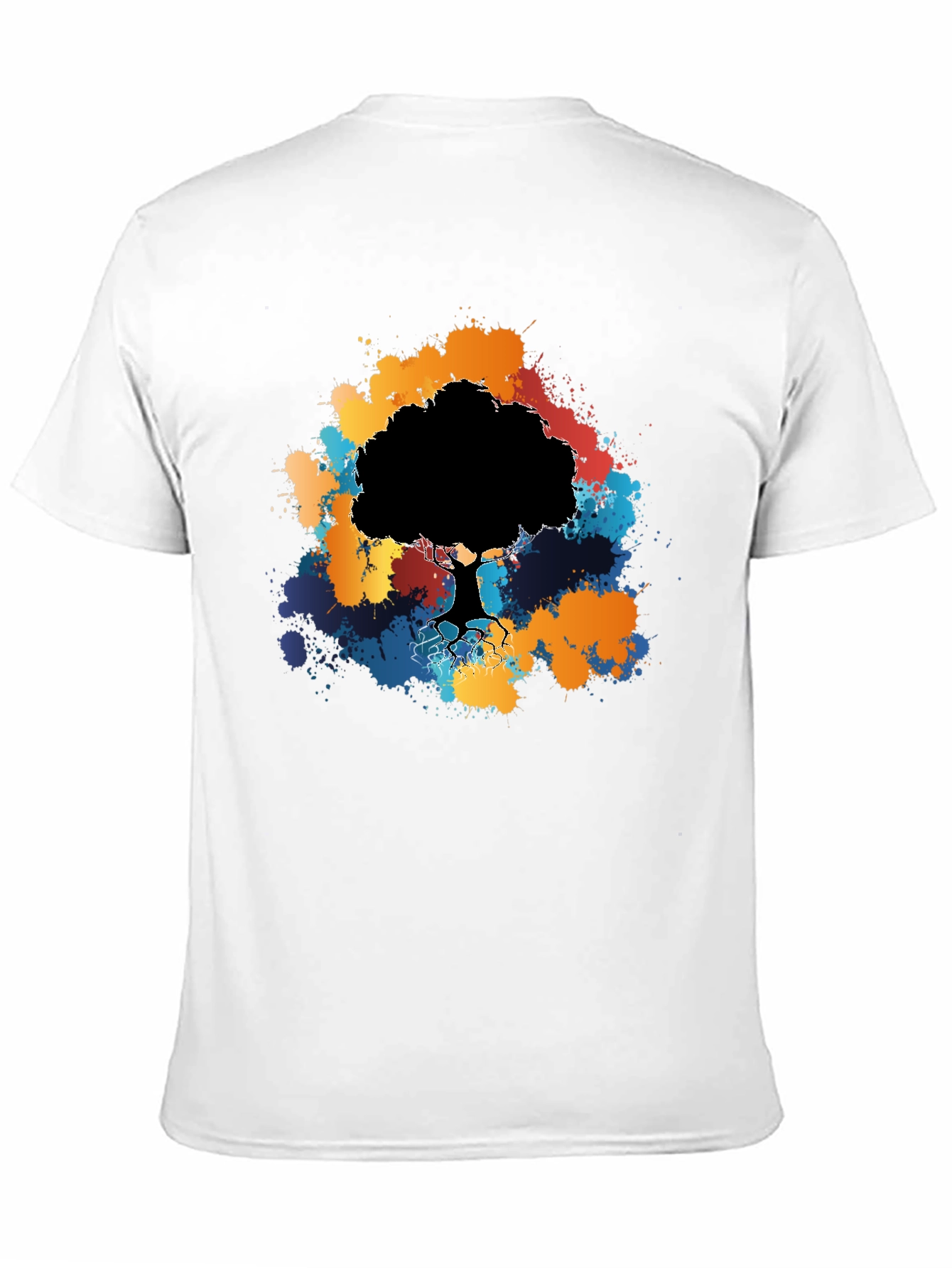 Abstract Tree Graphic Black T-Shirt