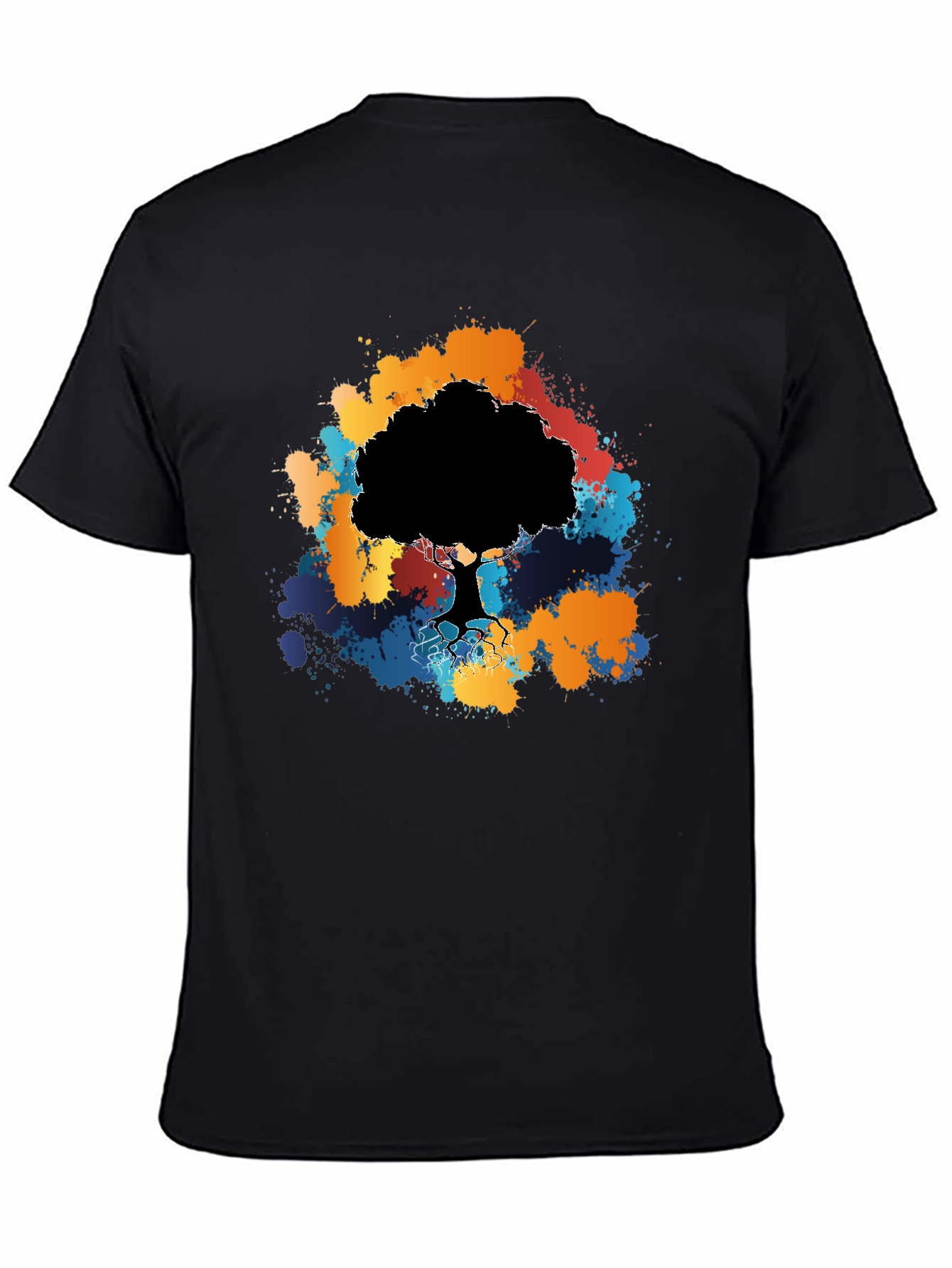 Abstract Tree Graphic Black T-Shirt