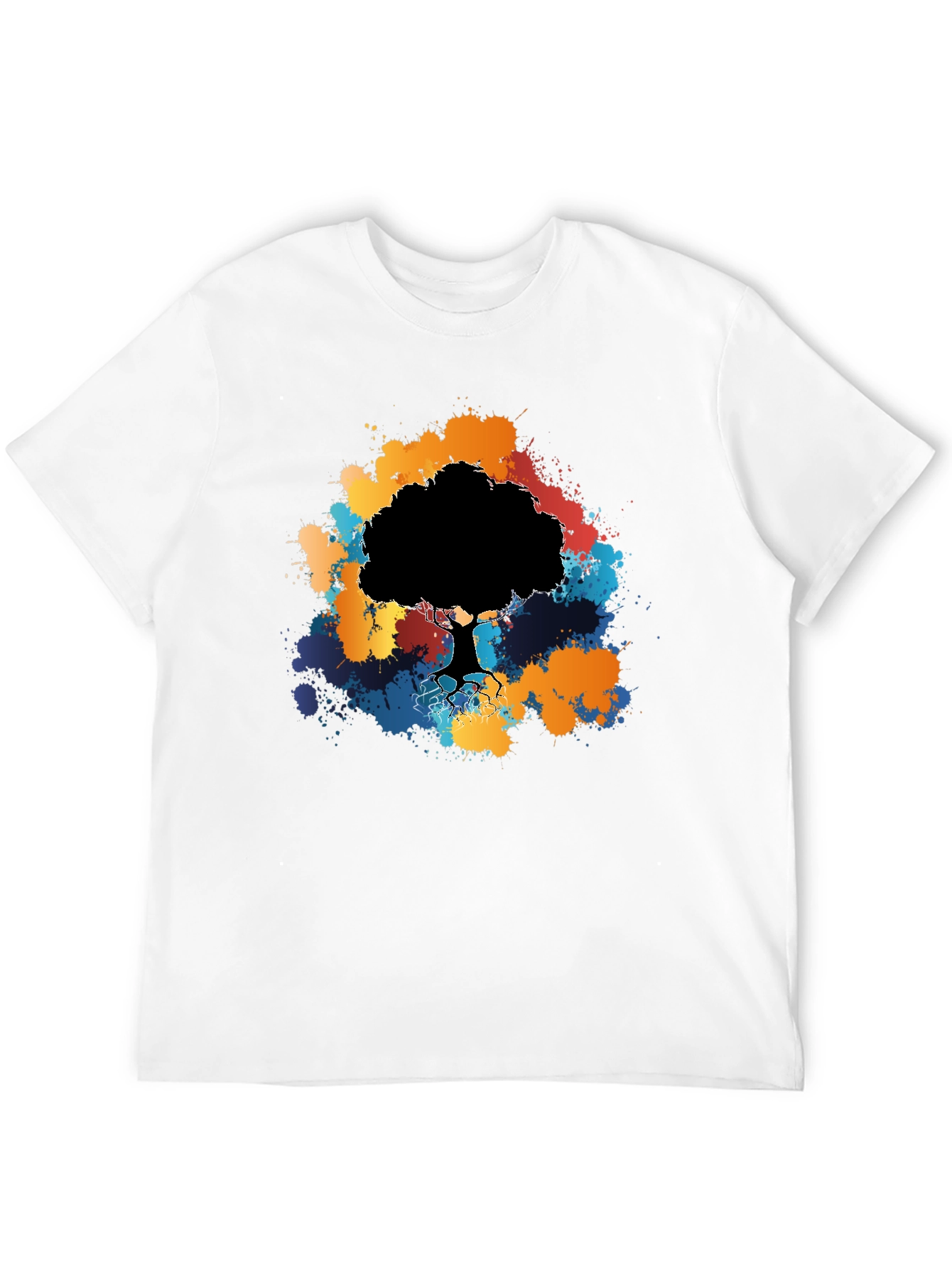Abstract Tree Graphic Black T-Shirt