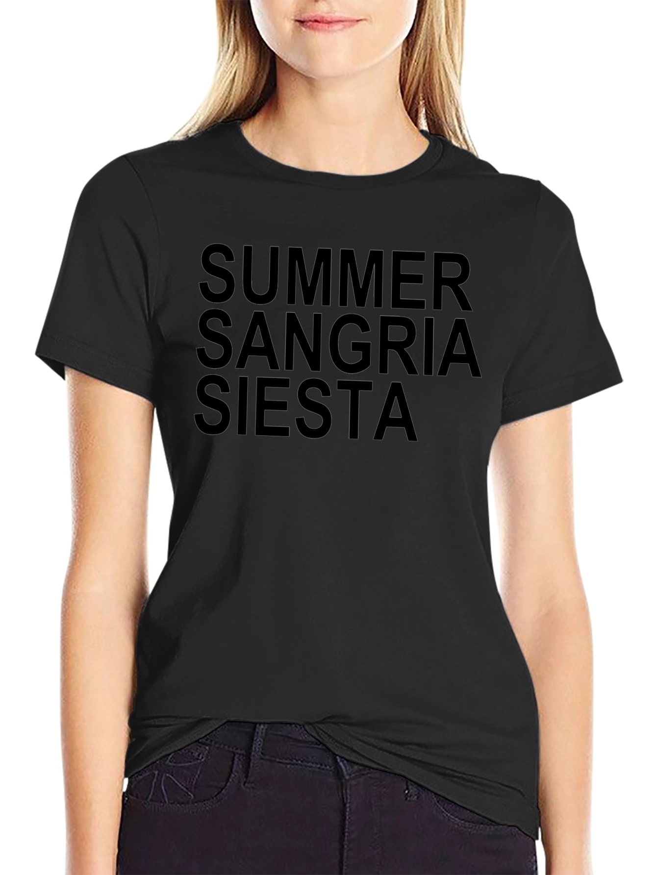 Summer Sangria Siesta Black T-Shirt