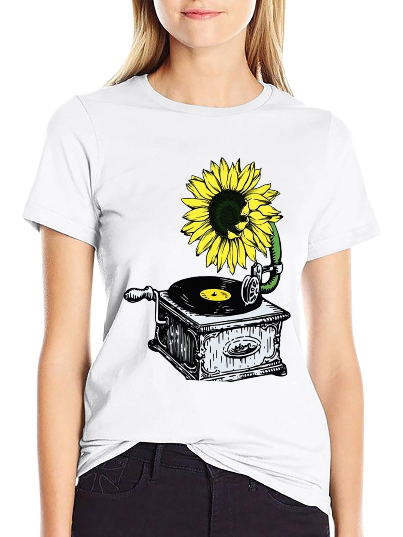 Sunflower Gramophone Graphic Tee