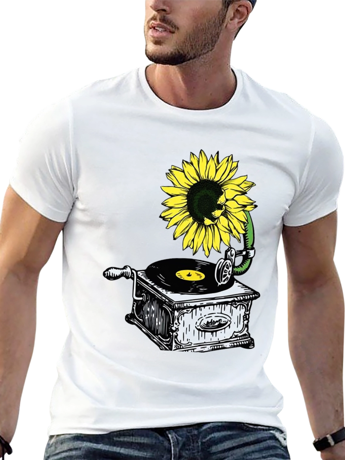 Sunflower Gramophone Graphic Tee