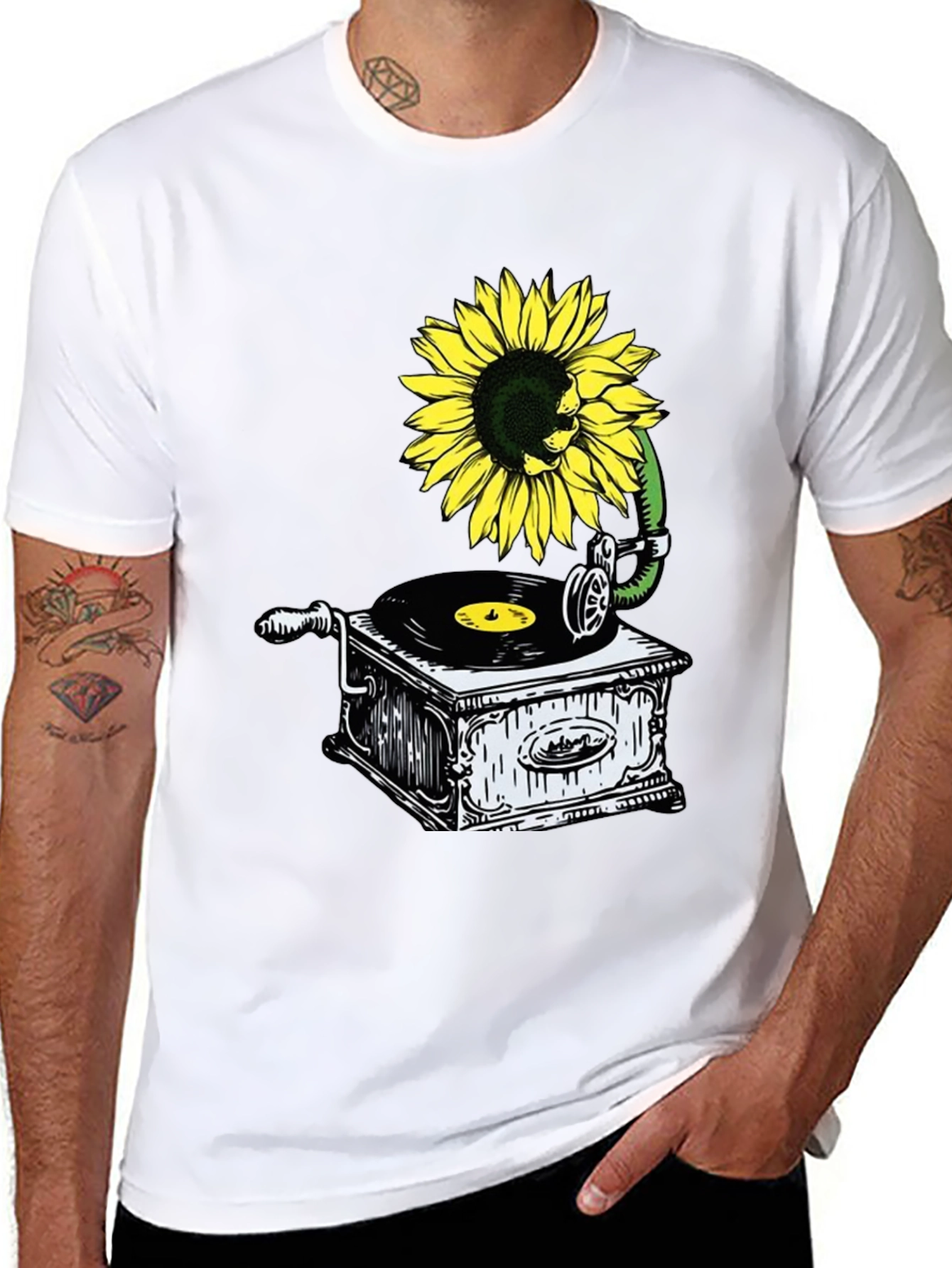 Sunflower Gramophone Graphic Tee