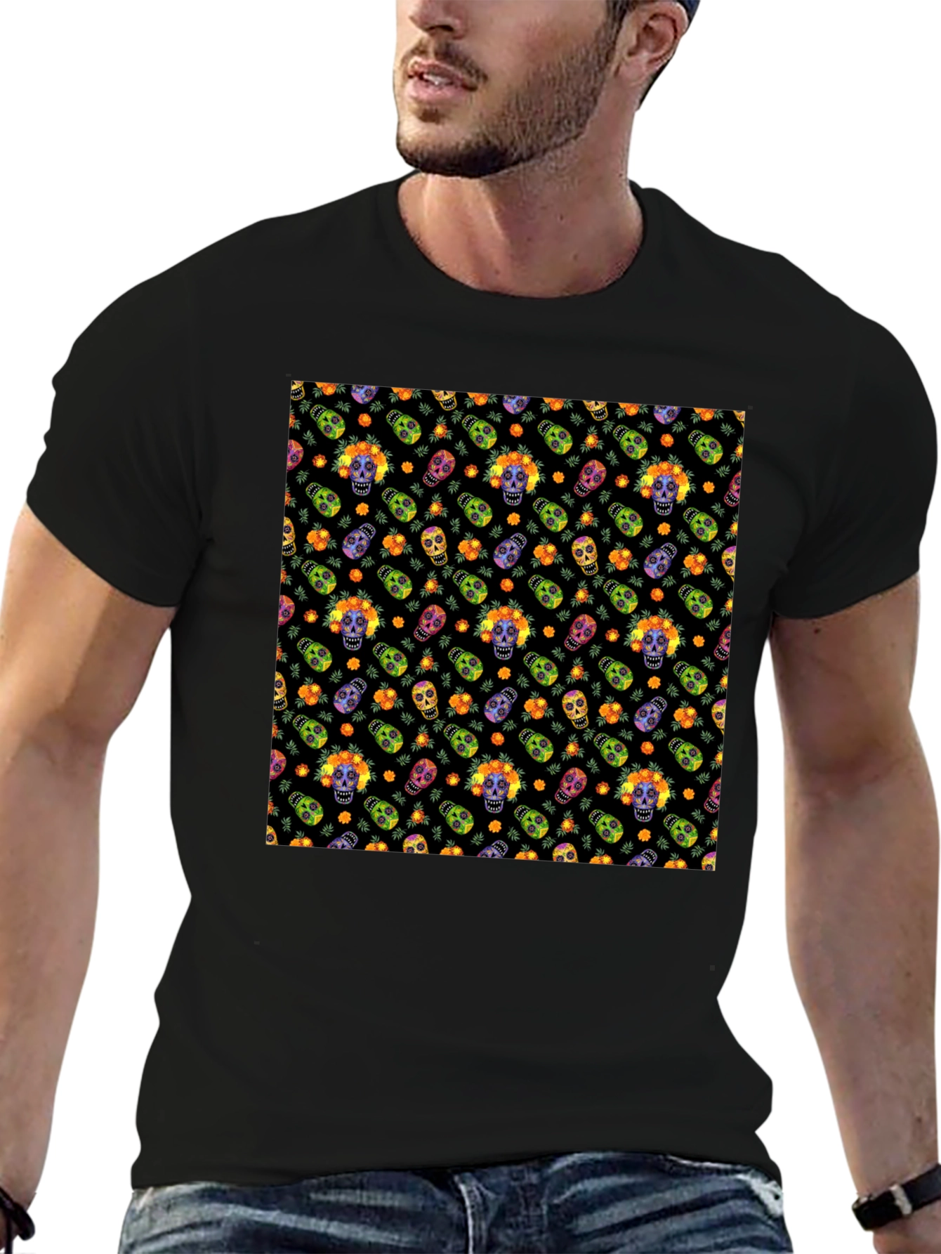 Sugar Skull T-Shirt - Day of the Dead Design